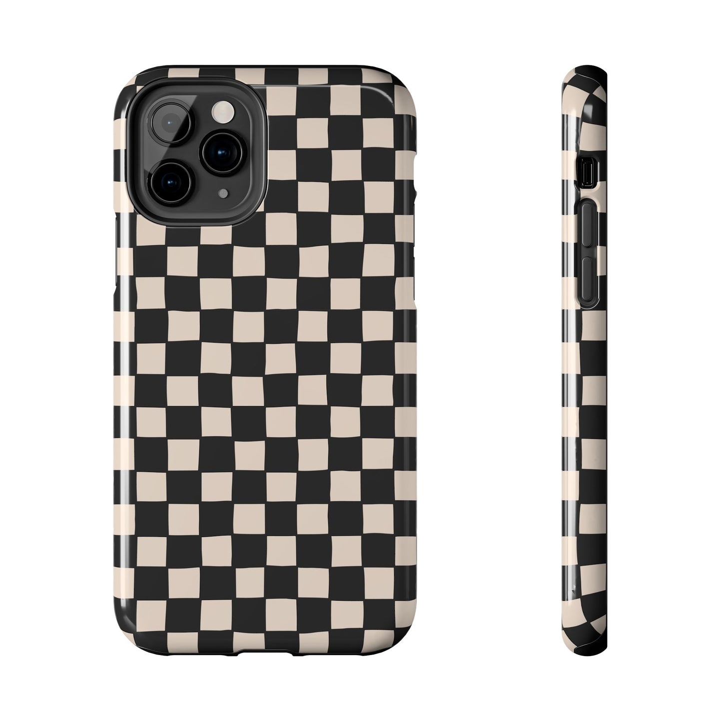 Black White Check Tough Phone Cases