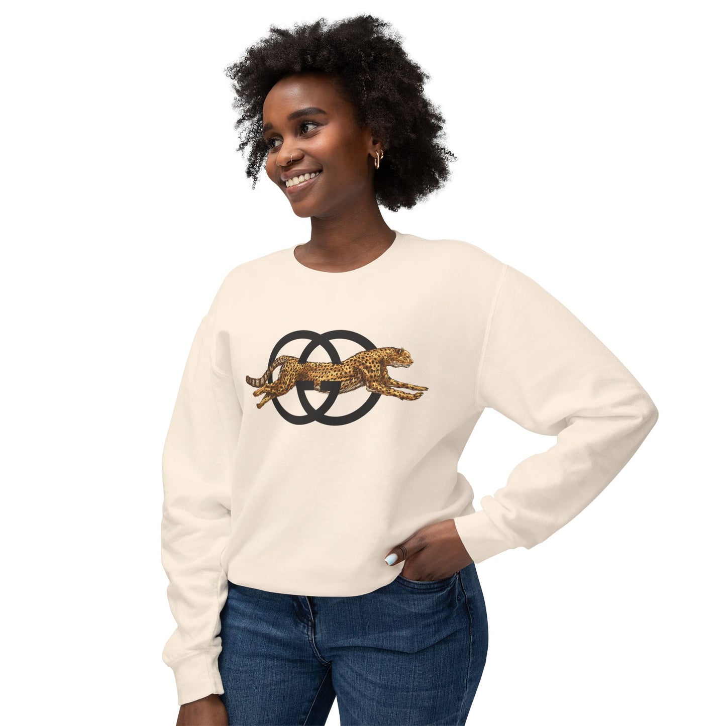 Luxury Designer Dupe GG Leopard Parody Color Comfort Unisex Lightweight Crewneck Sweatshirt