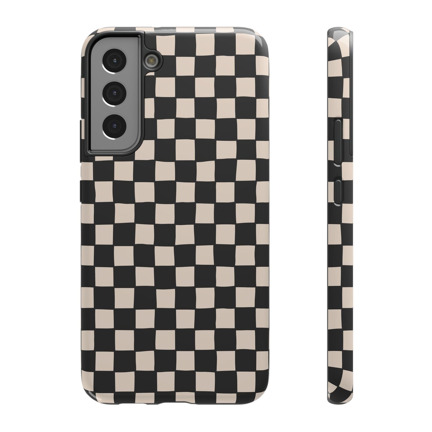 Black White Check Impact-Resistant Cases