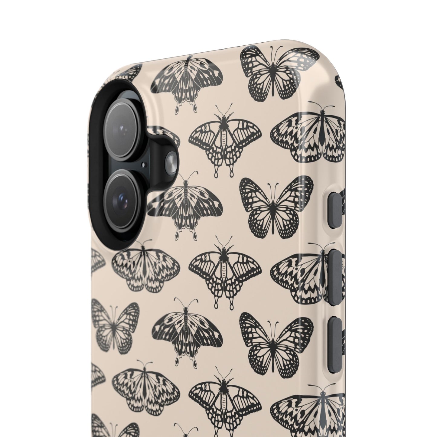 Vintage Black Butterfly Impact-Resistant Cases