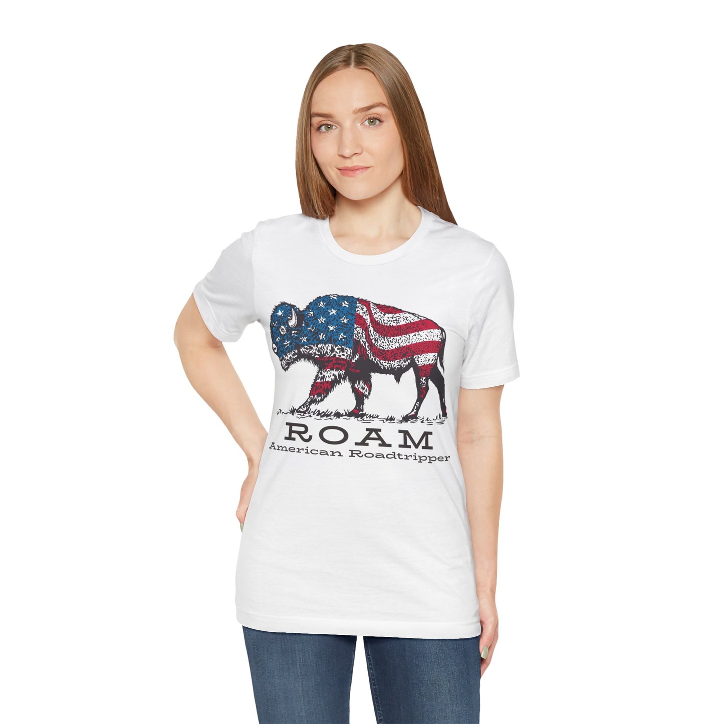 T-Shirt, American Roadtripper Roam, tshirt, USA, America, buffalo, graphic, quote, Travel, Roadtripping, Americana, Unisex Tee