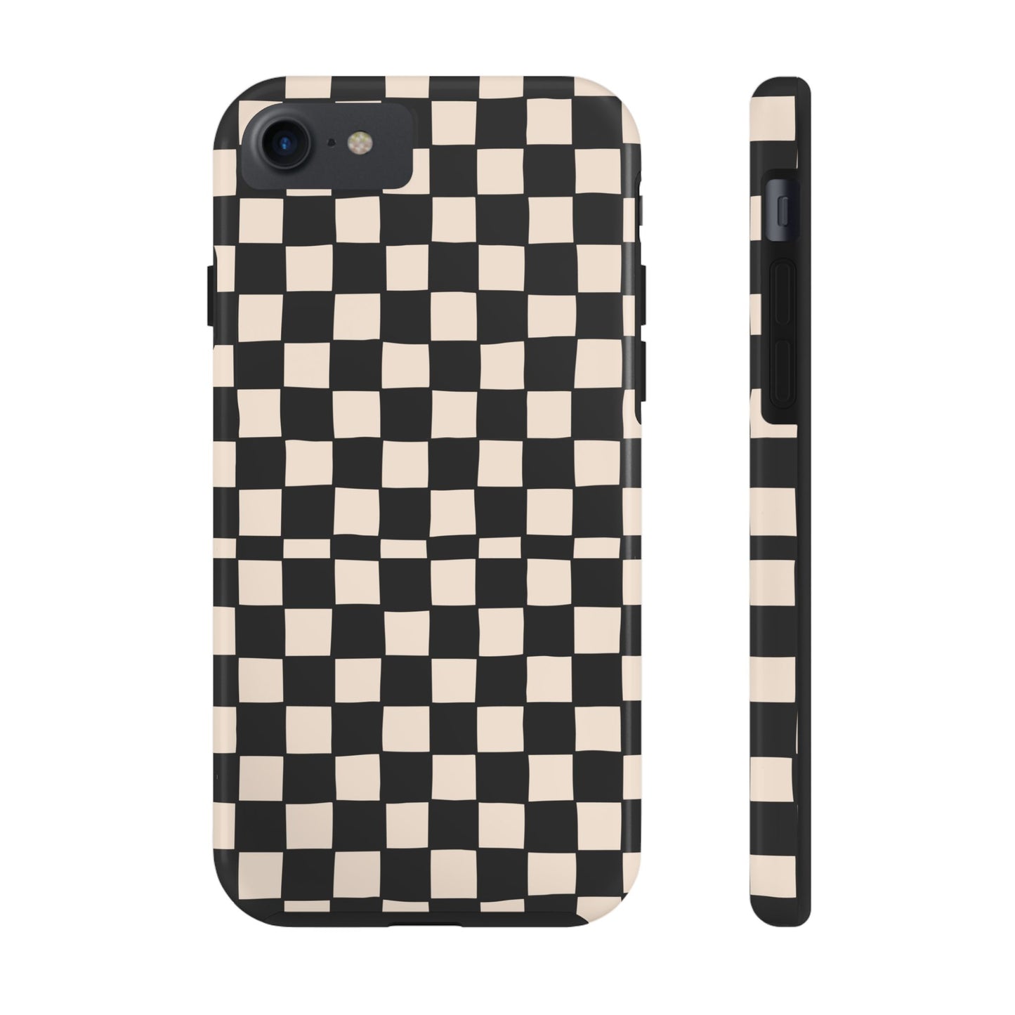 Black White Check Tough Phone Cases