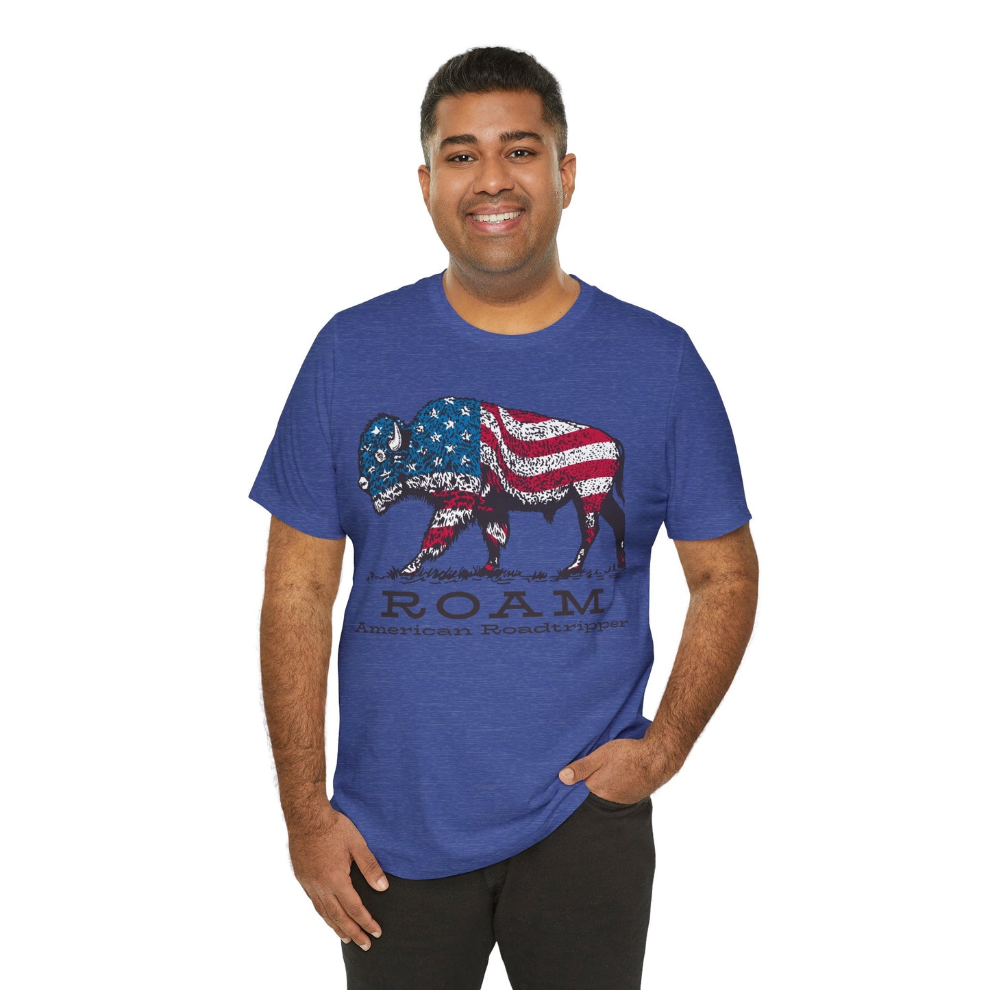 T-Shirt, American Roadtripper Roam, tshirt, USA, America, buffalo, graphic, quote, Travel, Roadtripping, Americana, Unisex Tee
