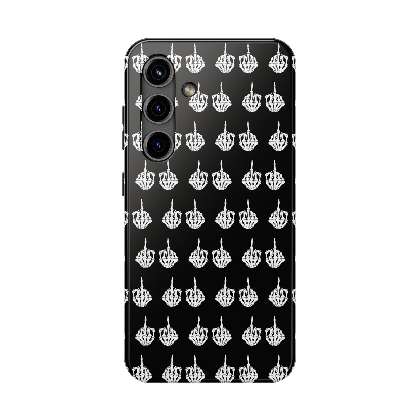 Fuck Off Skeleton Middle Finger Tough Phone Cases