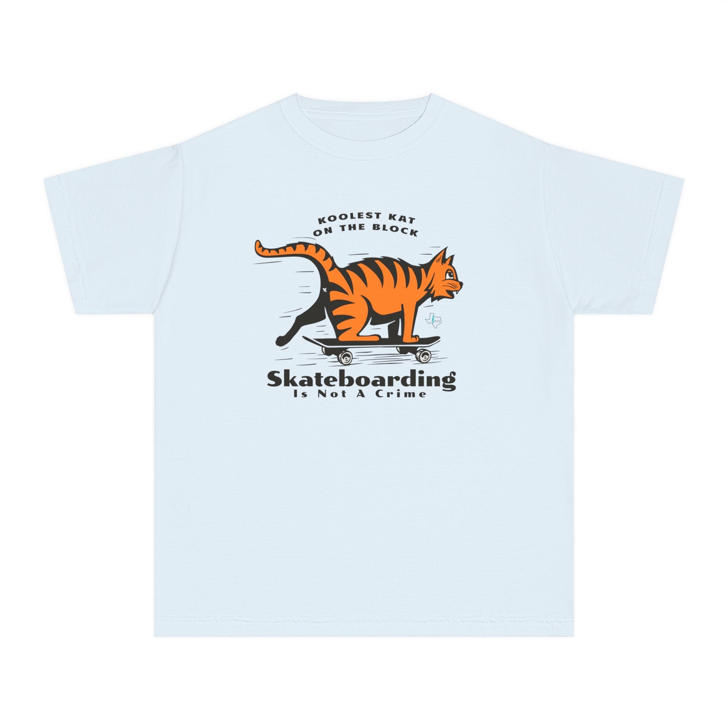 Koolest Kat On The Block Skateboarding Comfort Colors Tshirt