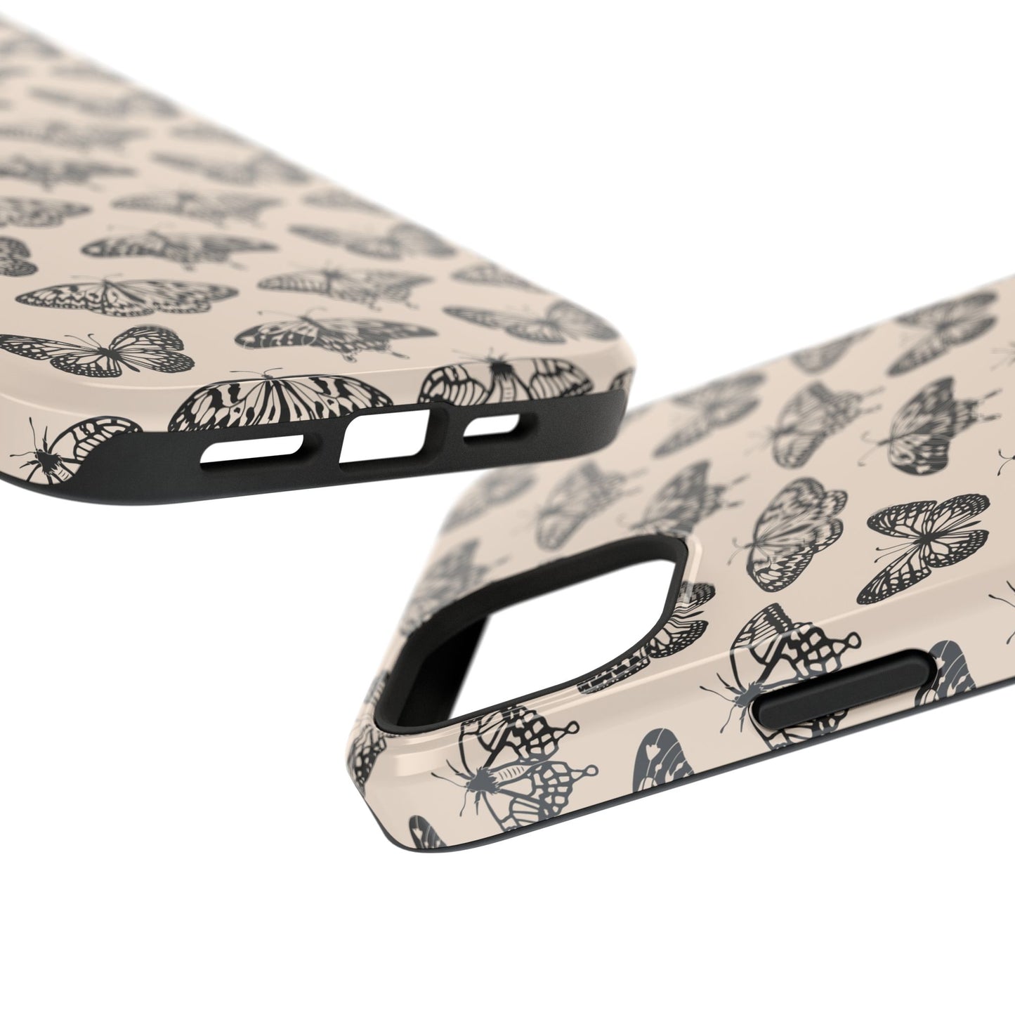 Vintage Black Butterfly Impact-Resistant Cases