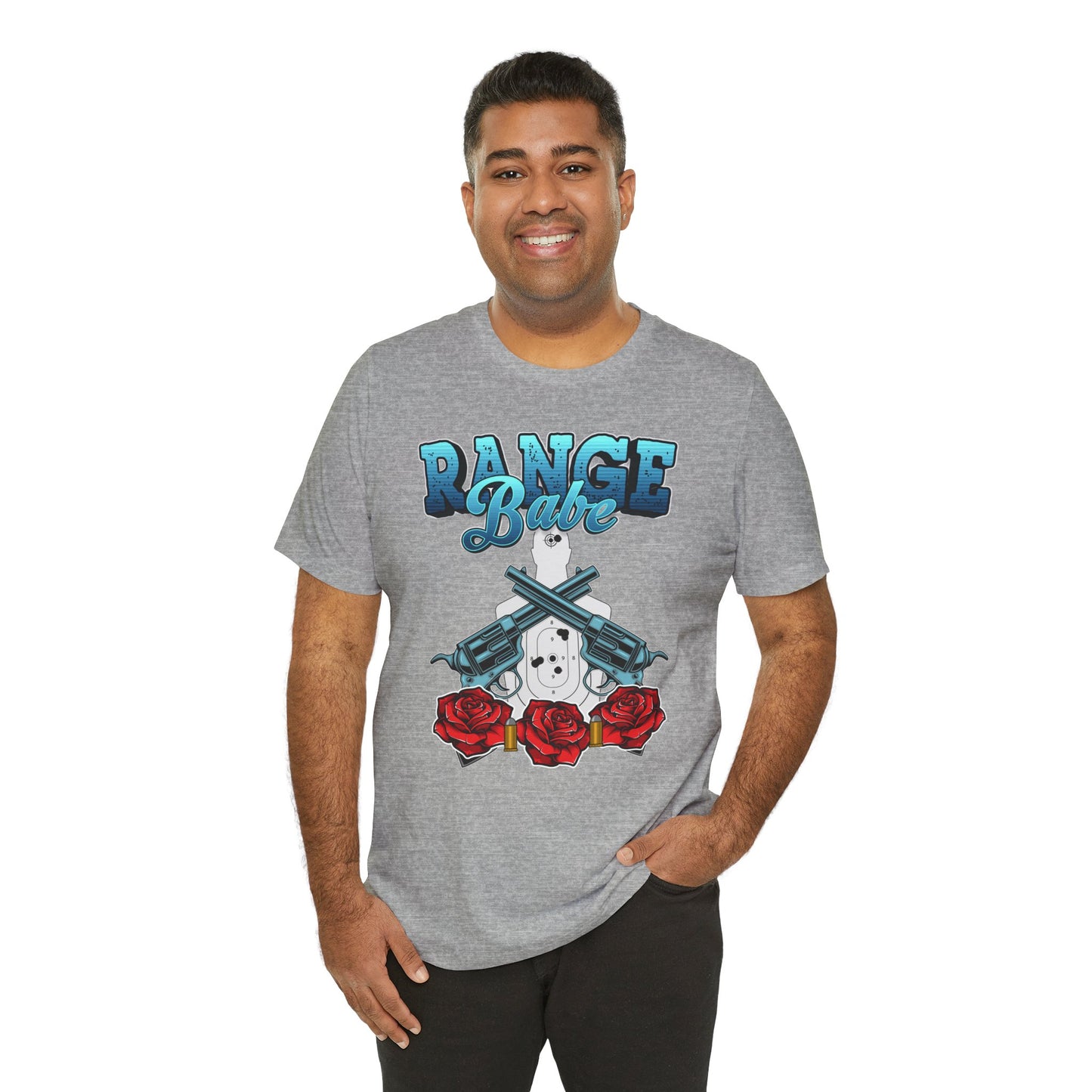 T-shirt, Range Babe tshirt, Badass, Woman, Gun, Rose, Self-defense, 2A, Political, America, USA, Freedom, Patriot Tee