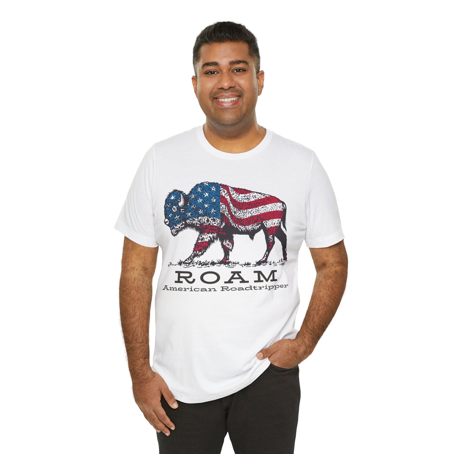 T-Shirt, American Roadtripper Roam, tshirt, USA, America, buffalo, graphic, quote, Travel, Roadtripping, Americana, Unisex Tee