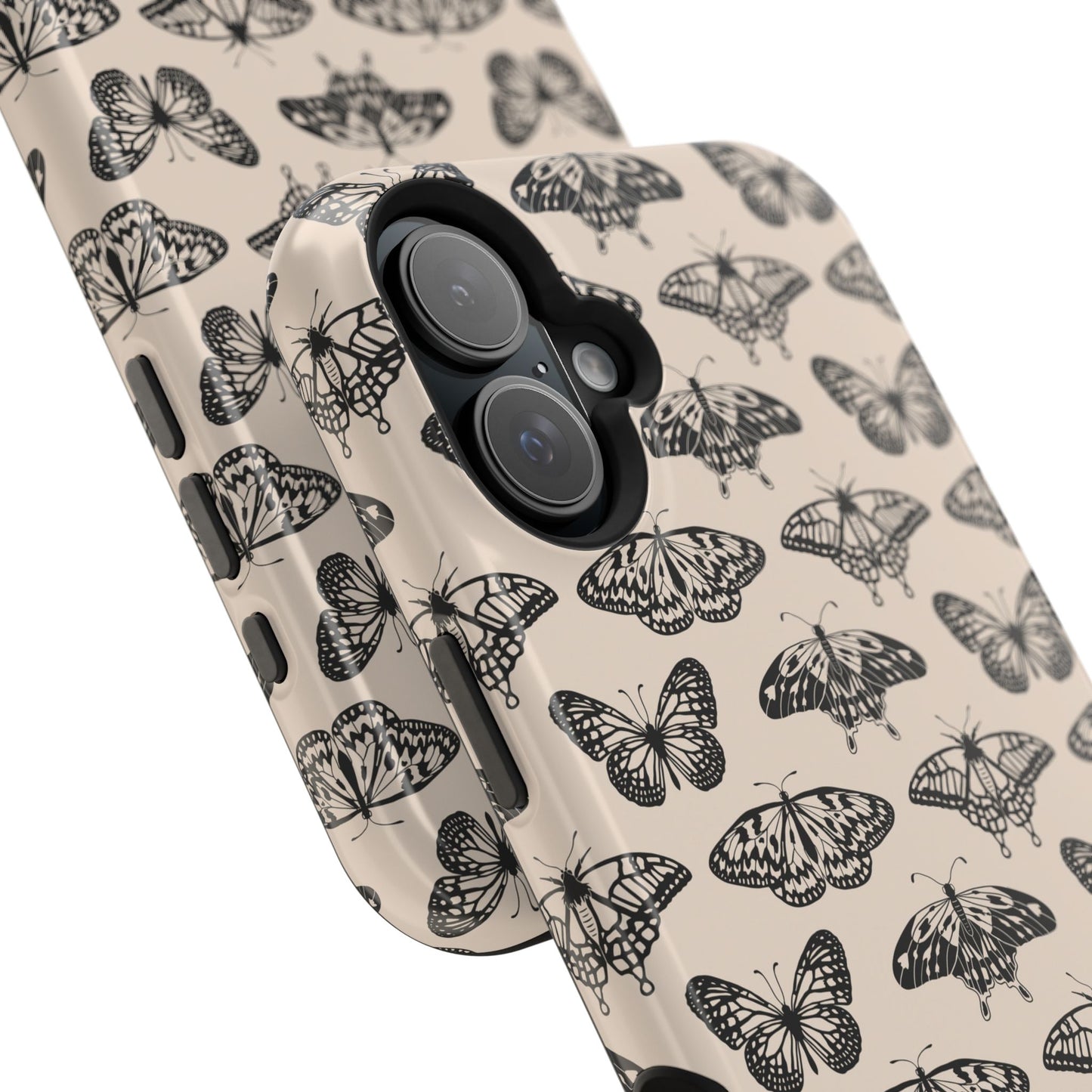 Vintage Black Butterfly Impact-Resistant Cases