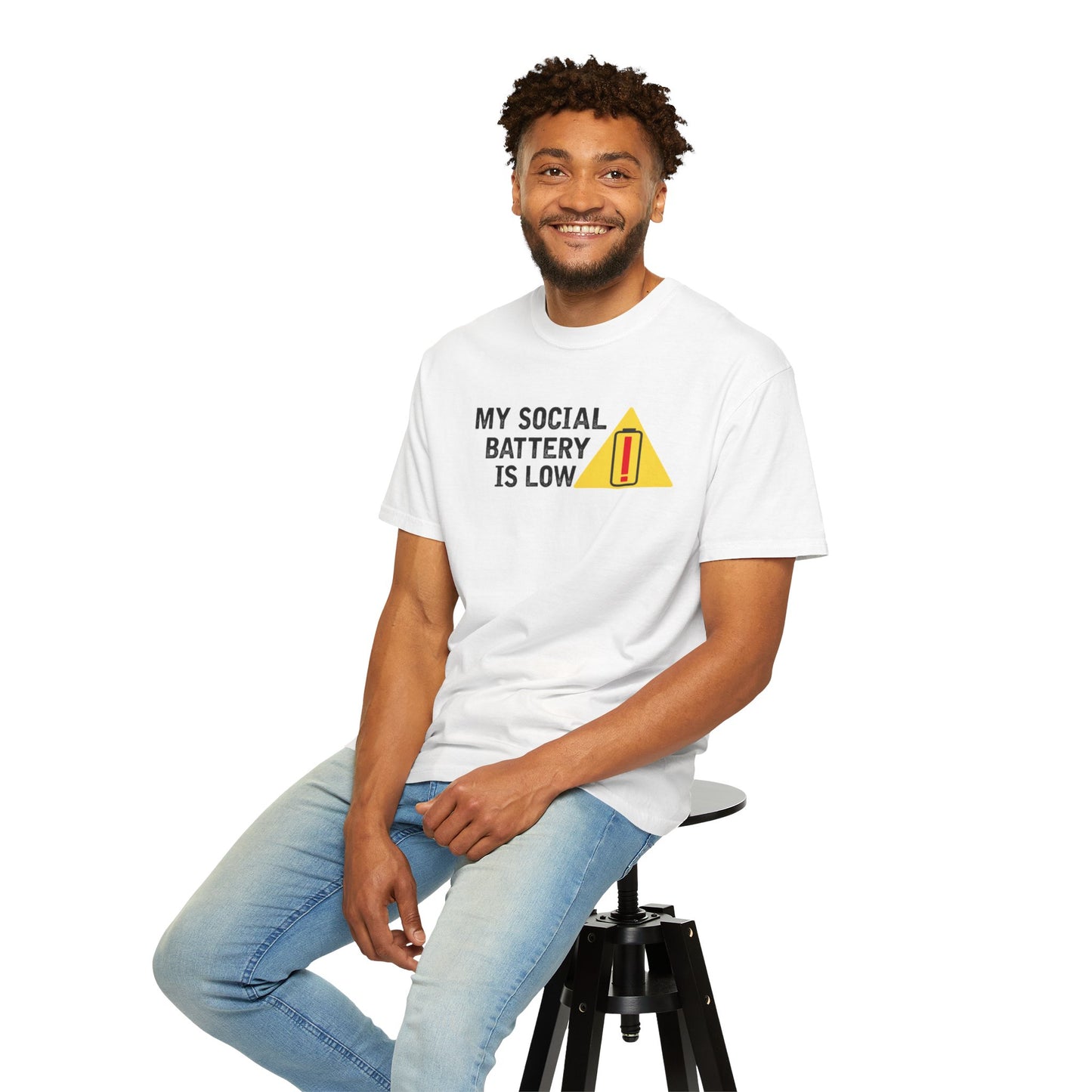 Social Battery is Low Socially Hungover Color Comfort Unisex Garment-Dyed T-shirt