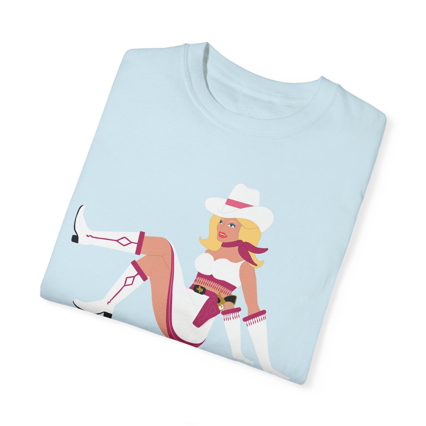 Vegas Vikki Retro PinUp Cowgirl Unisex Garment-Dyed T-shirt