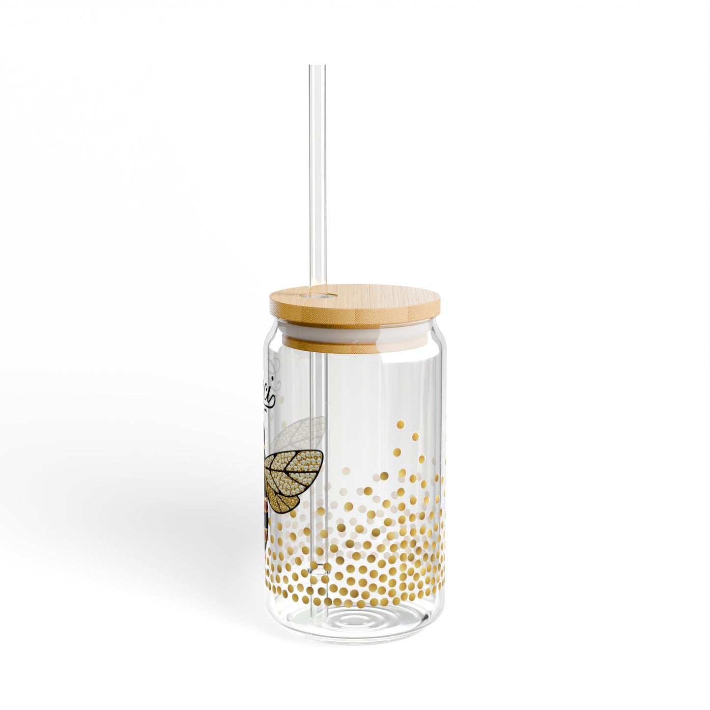 Luxury Dupe Jeweled Bee Sipper Glass, 16oz