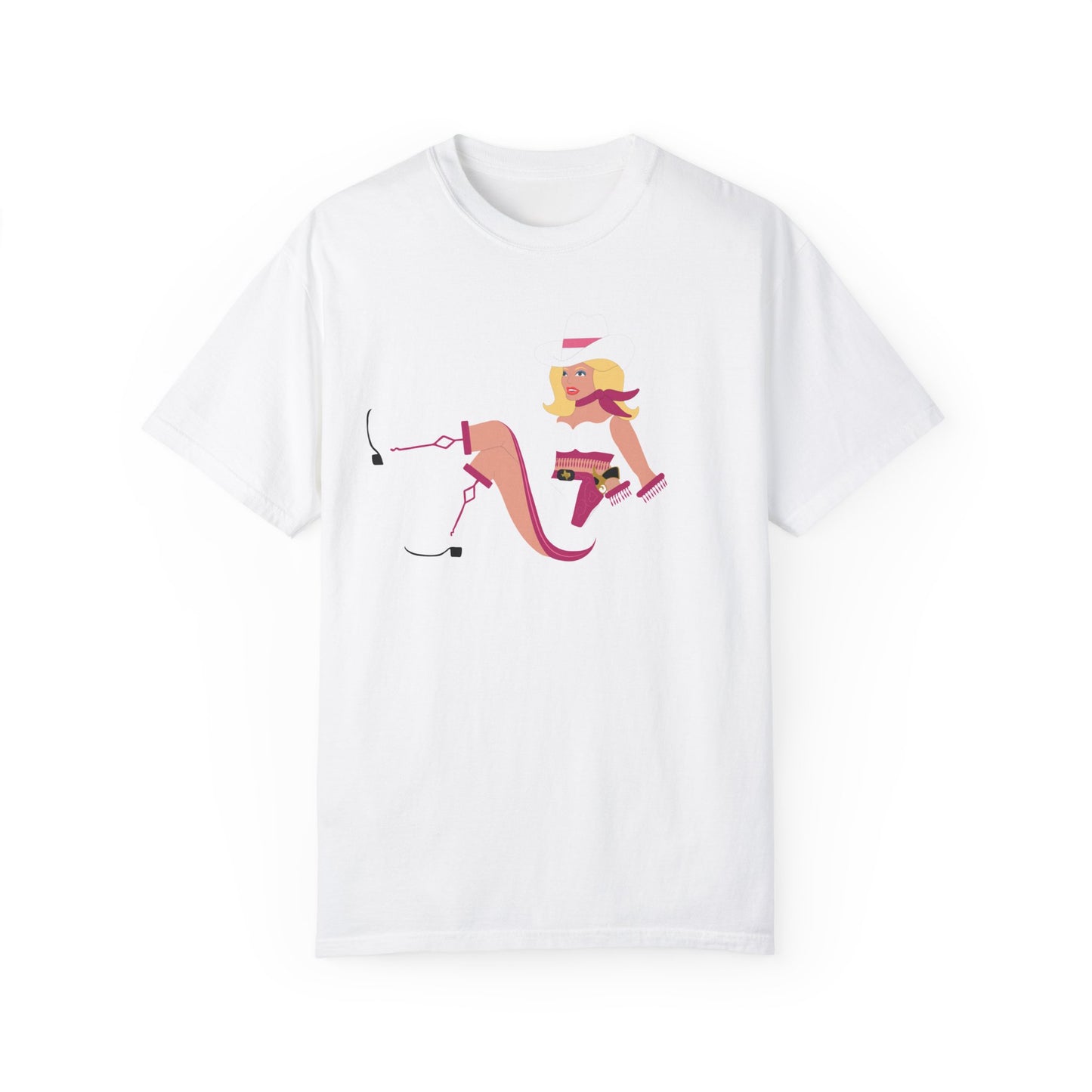 Vegas Vikki Retro PinUp Cowgirl Unisex Garment-Dyed T-shirt