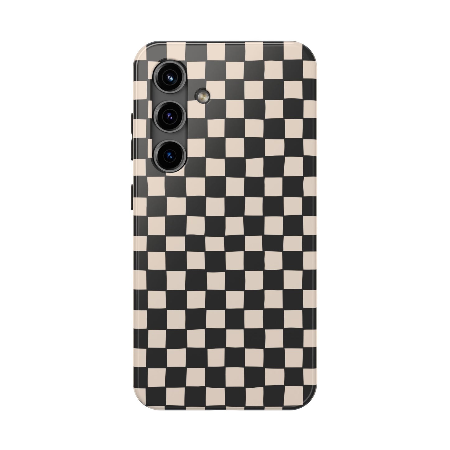 Black White Check Tough Phone Cases