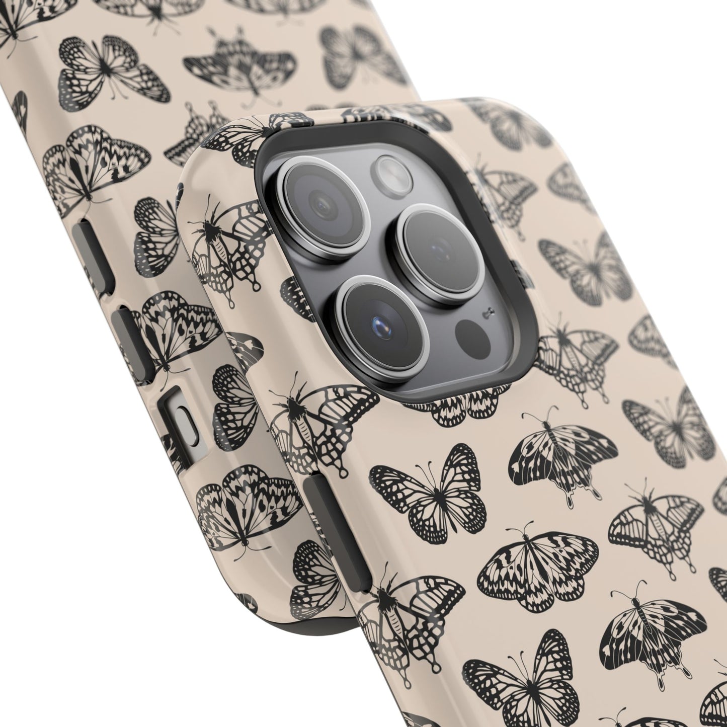 Vintage Black Butterfly Impact-Resistant Cases