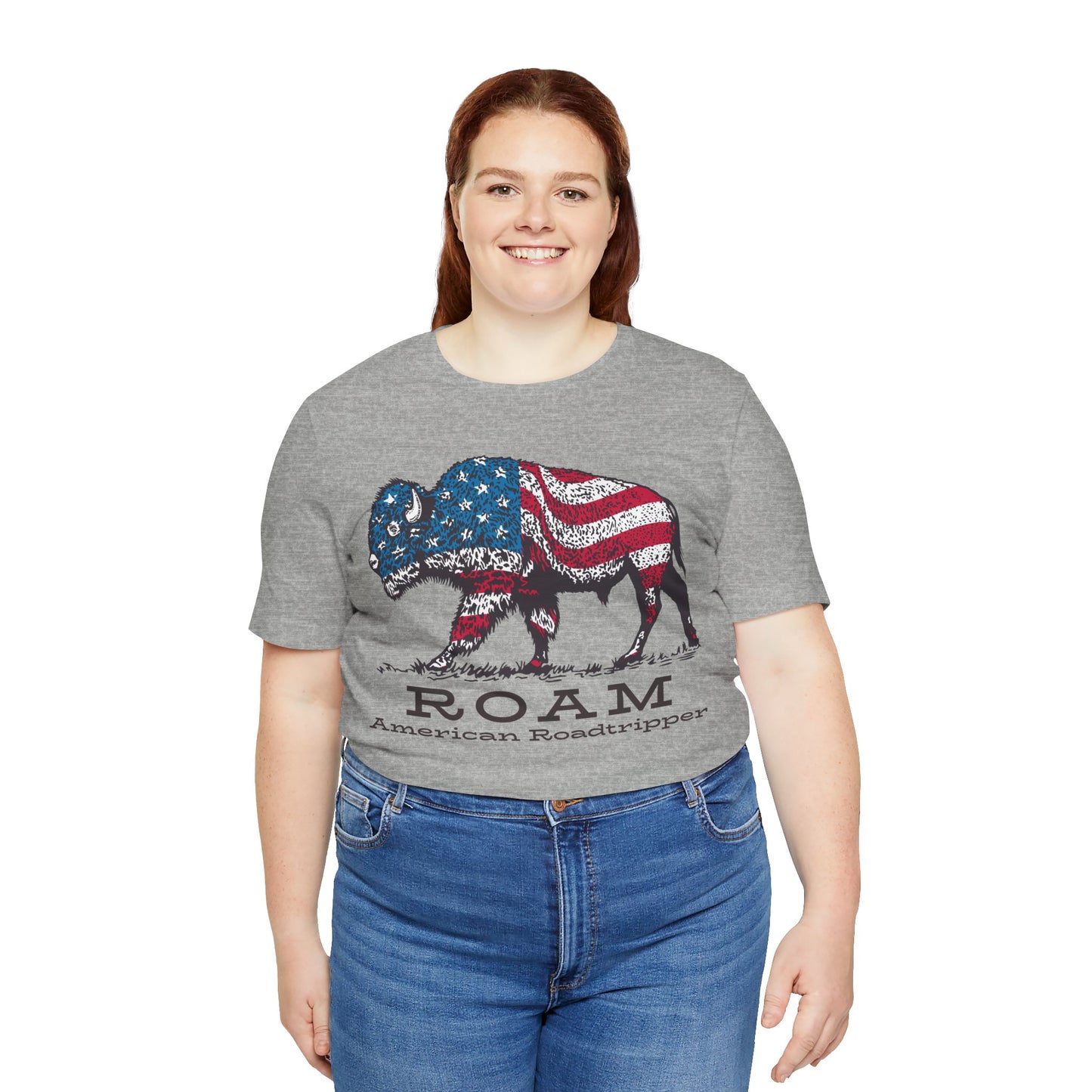T-Shirt, American Roadtripper Roam, tshirt, USA, America, buffalo, graphic, quote, Travel, Roadtripping, Americana, Unisex Tee