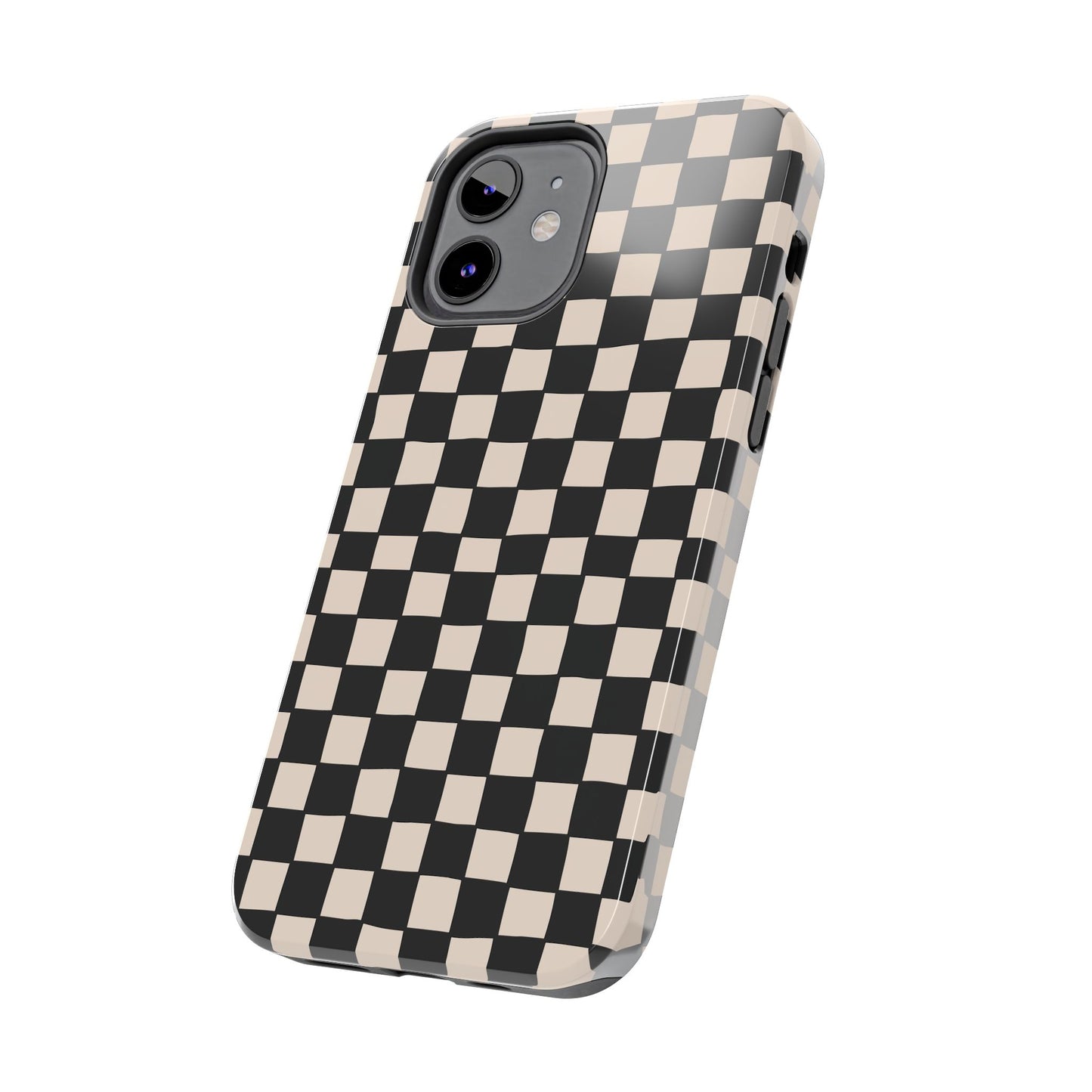 Black White Check Tough Phone Cases