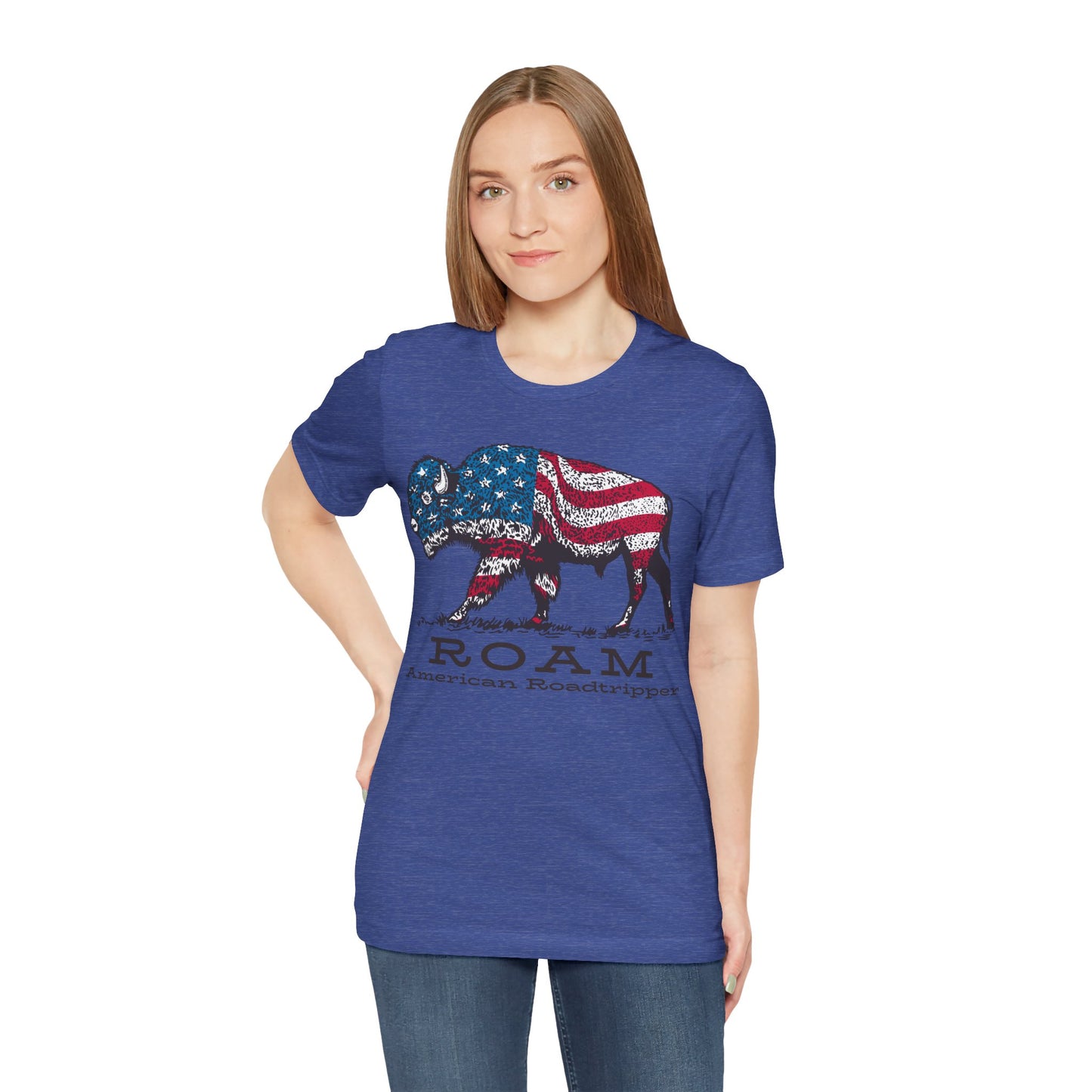 T-Shirt, American Roadtripper Roam, tshirt, USA, America, buffalo, graphic, quote, Travel, Roadtripping, Americana, Unisex Tee