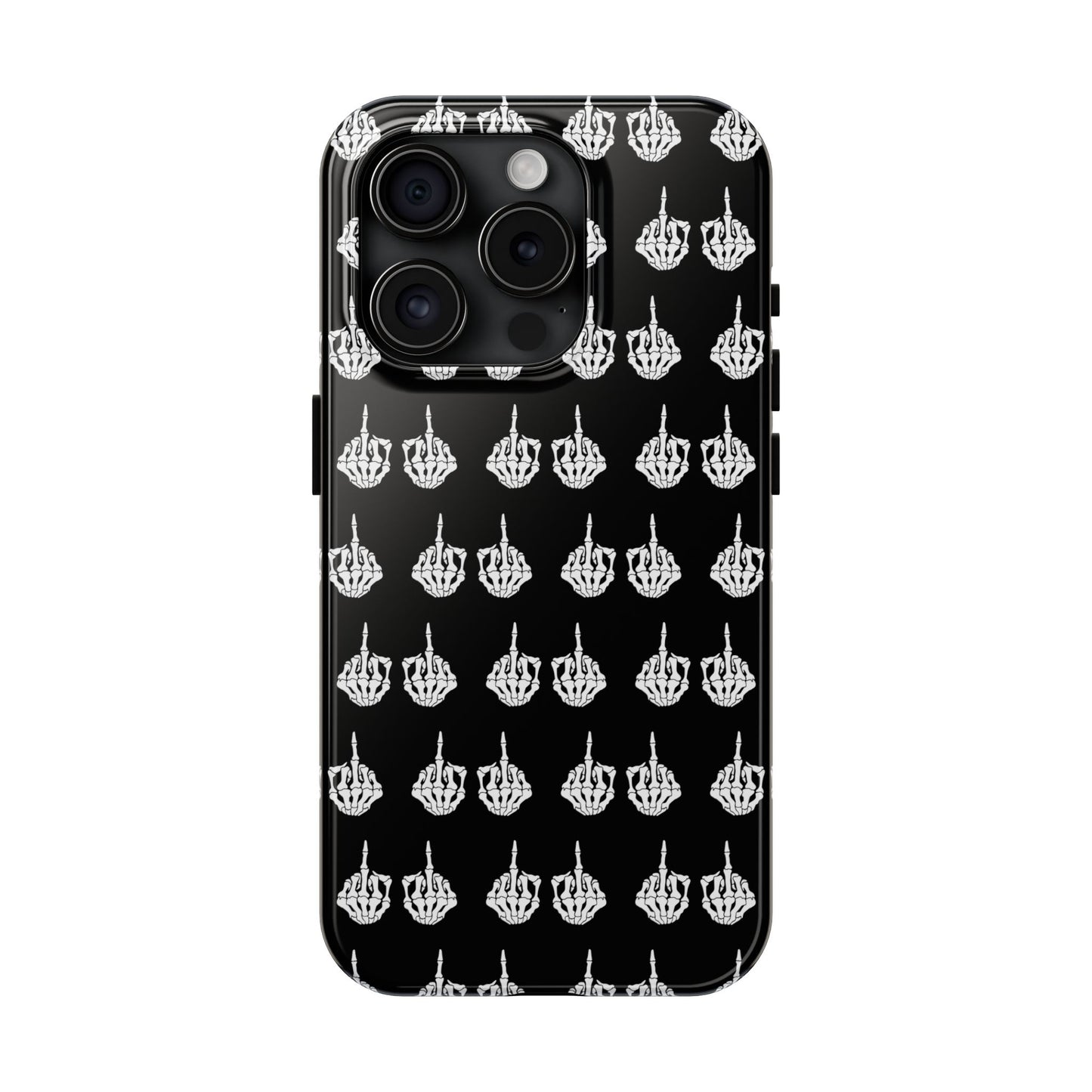 Fuck Off Skeleton Middle Finger Tough Phone Cases