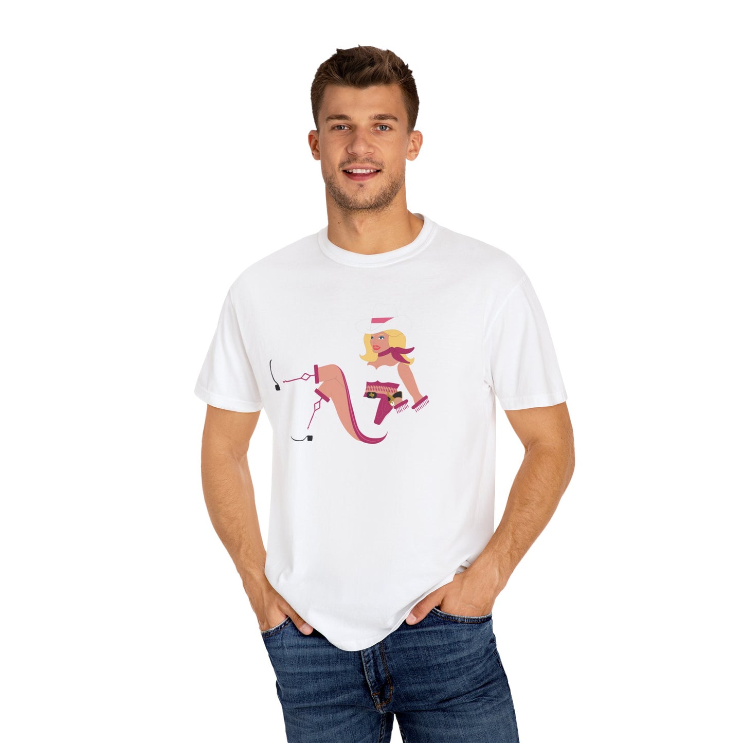 Vegas Vikki Retro PinUp Cowgirl Unisex Garment-Dyed T-shirt