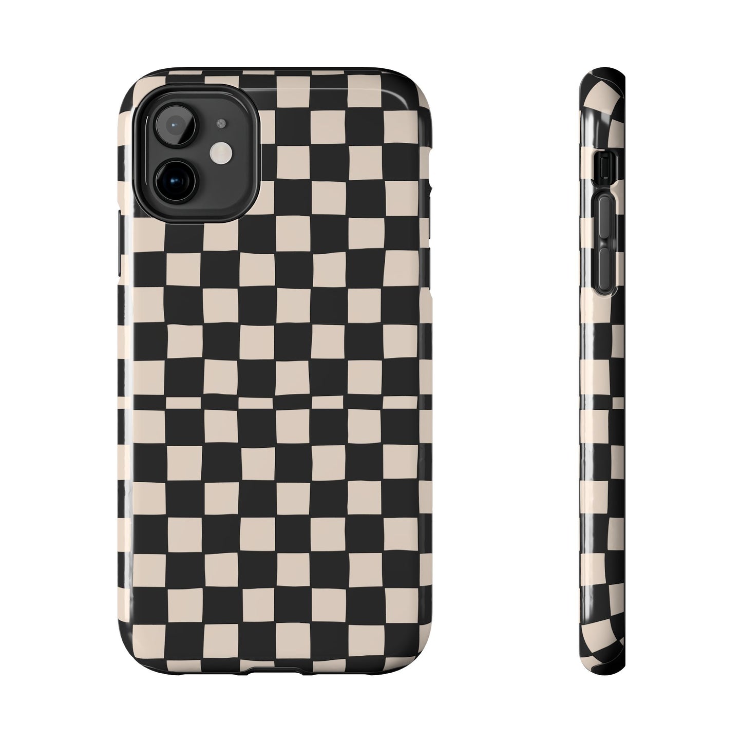 Black White Check Tough Phone Cases