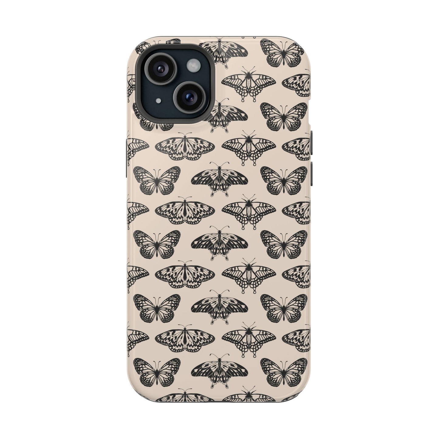 Vintage Black Butterfly Impact-Resistant Cases