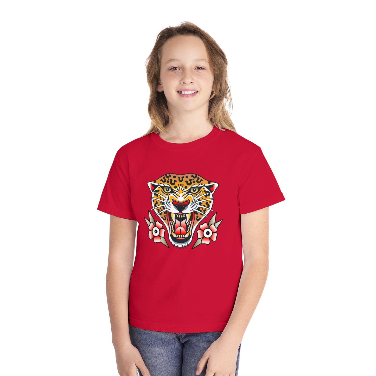 Rebel Leopard Youth Midweight Comfort Colors Tee