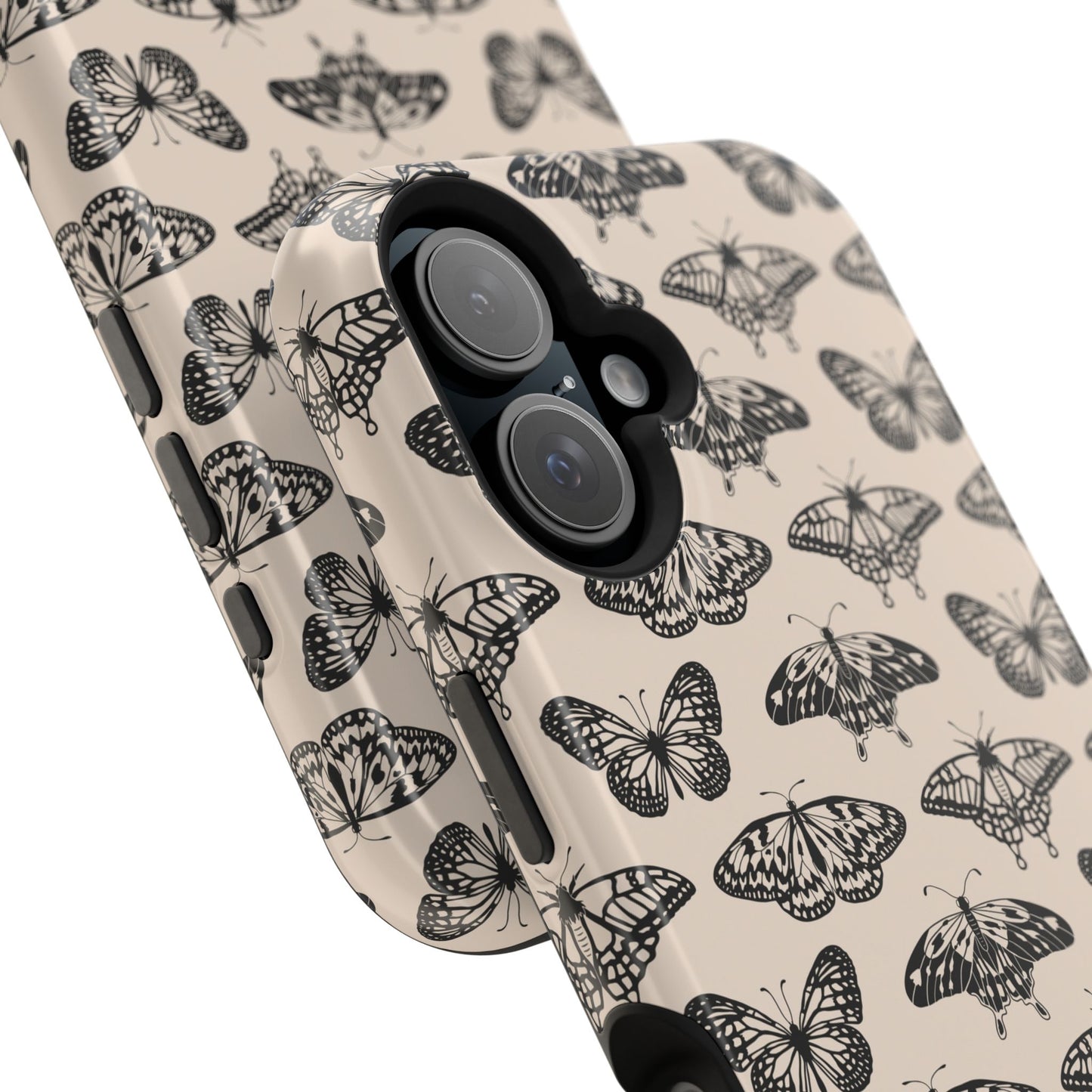 Vintage Black Butterfly Impact-Resistant Cases