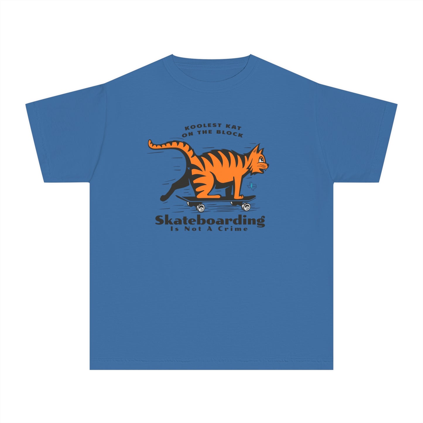 Koolest Kat On The Block Skateboarding Comfort Colors Tshirt