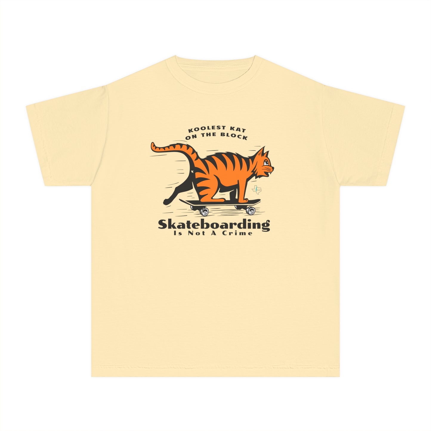Koolest Kat On The Block Skateboarding Comfort Colors Tshirt