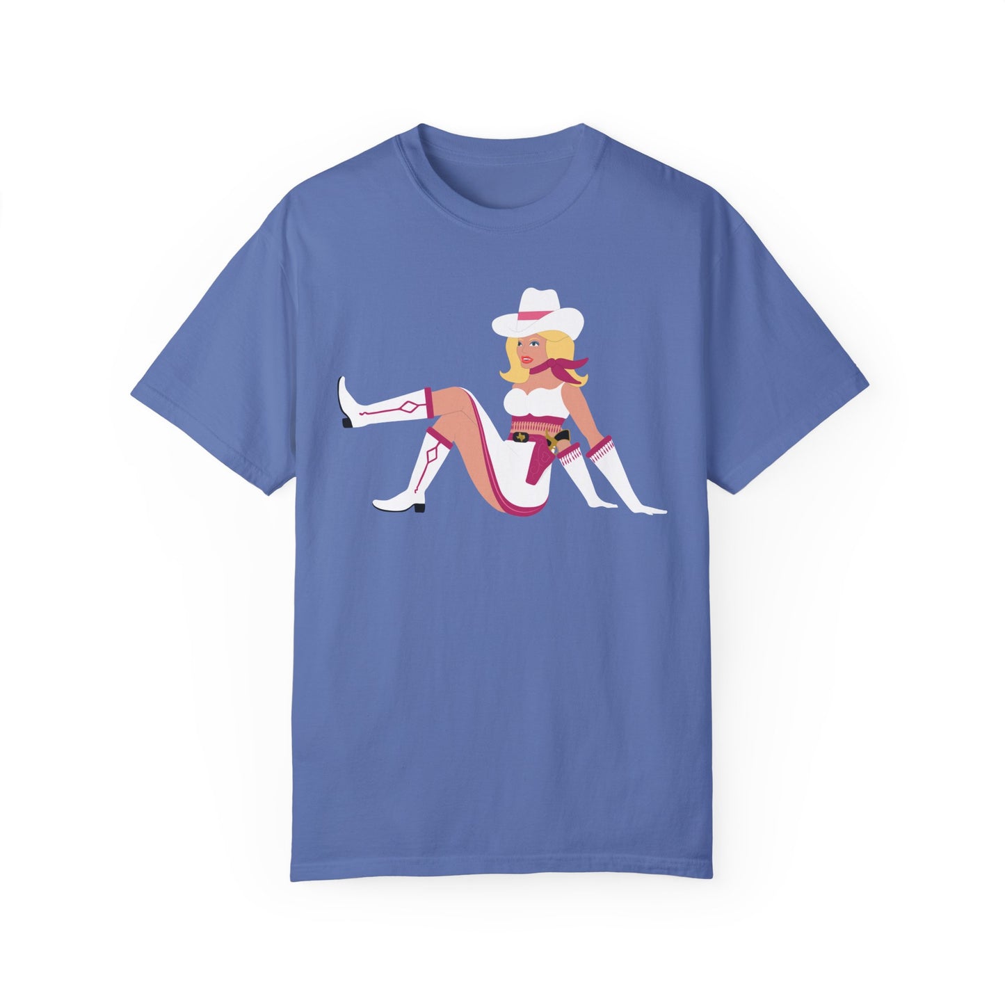Vegas Vikki Retro PinUp Cowgirl Unisex Garment-Dyed T-shirt