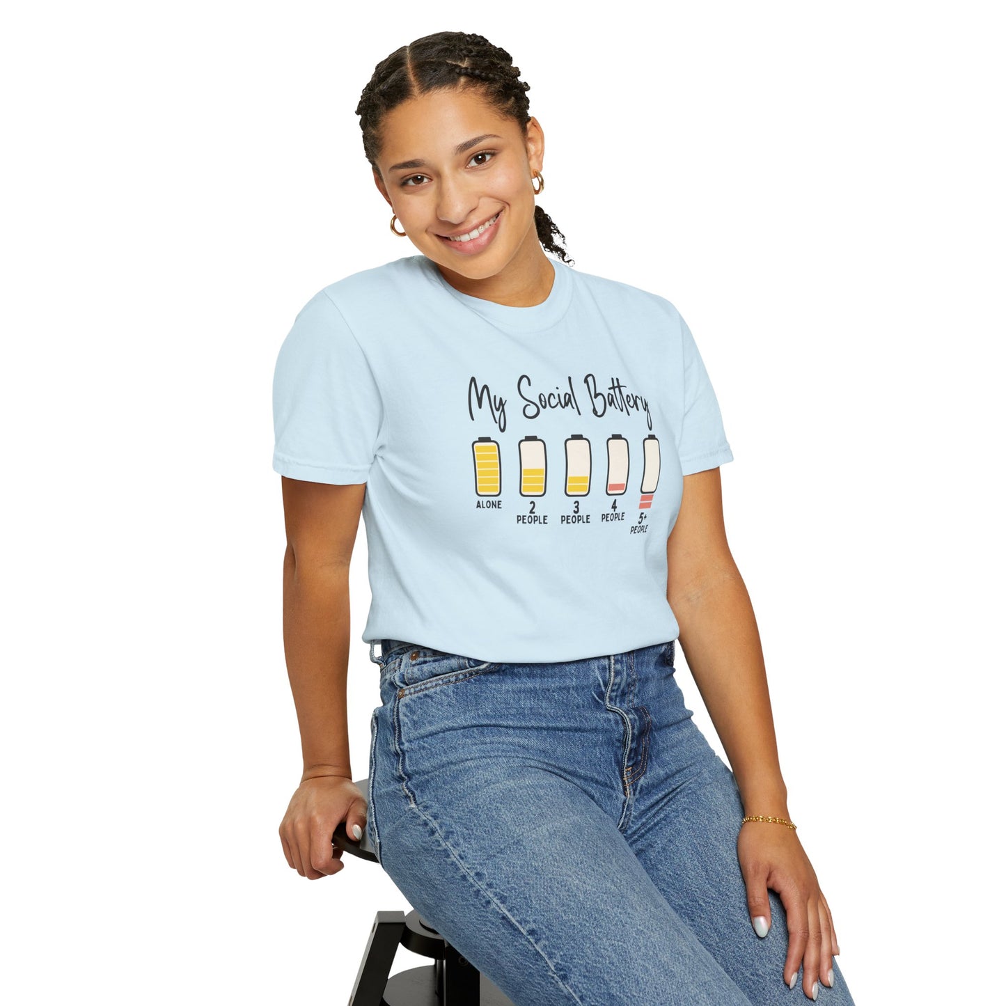 My Social Battery Socially Hungover Color Comfort Unisex Garment-Dyed T-shirt