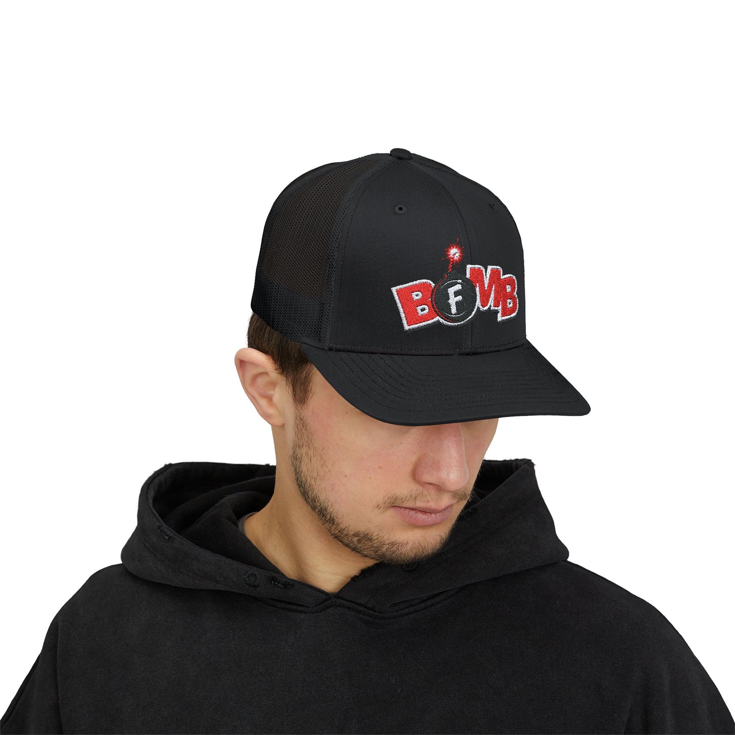 F Bomb Embroidery Snapback Trucker Cap