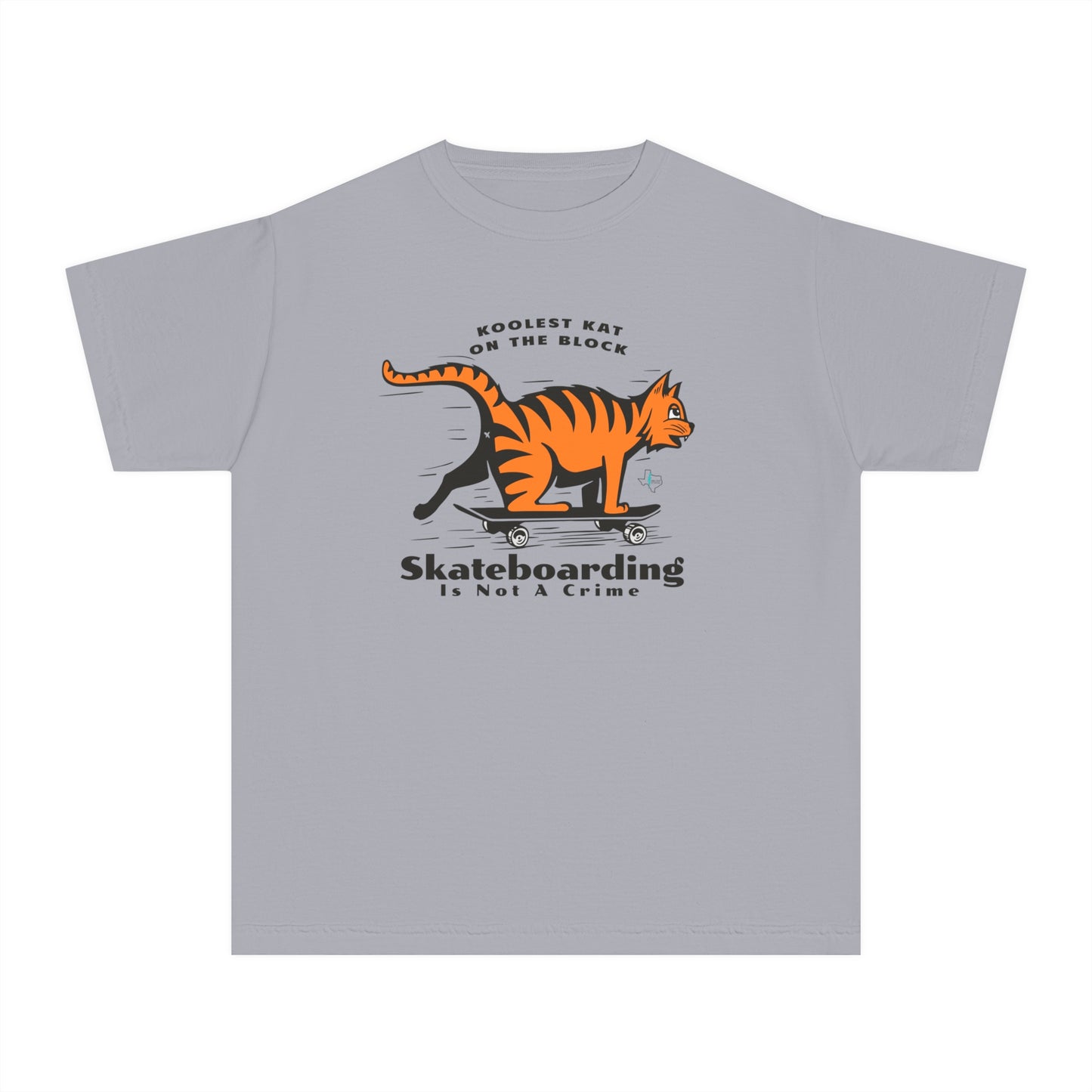 Koolest Kat On The Block Skateboarding Comfort Colors Tshirt