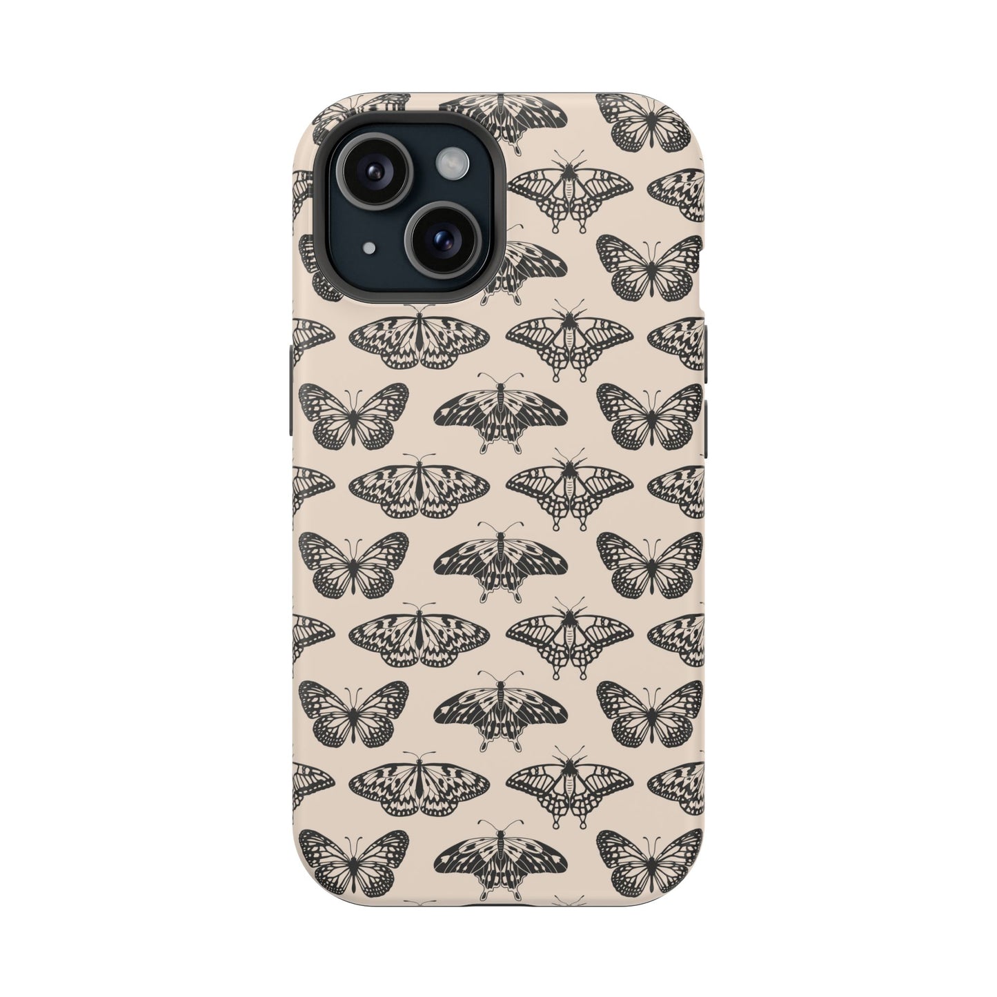 Vintage Black Butterfly Impact-Resistant Cases