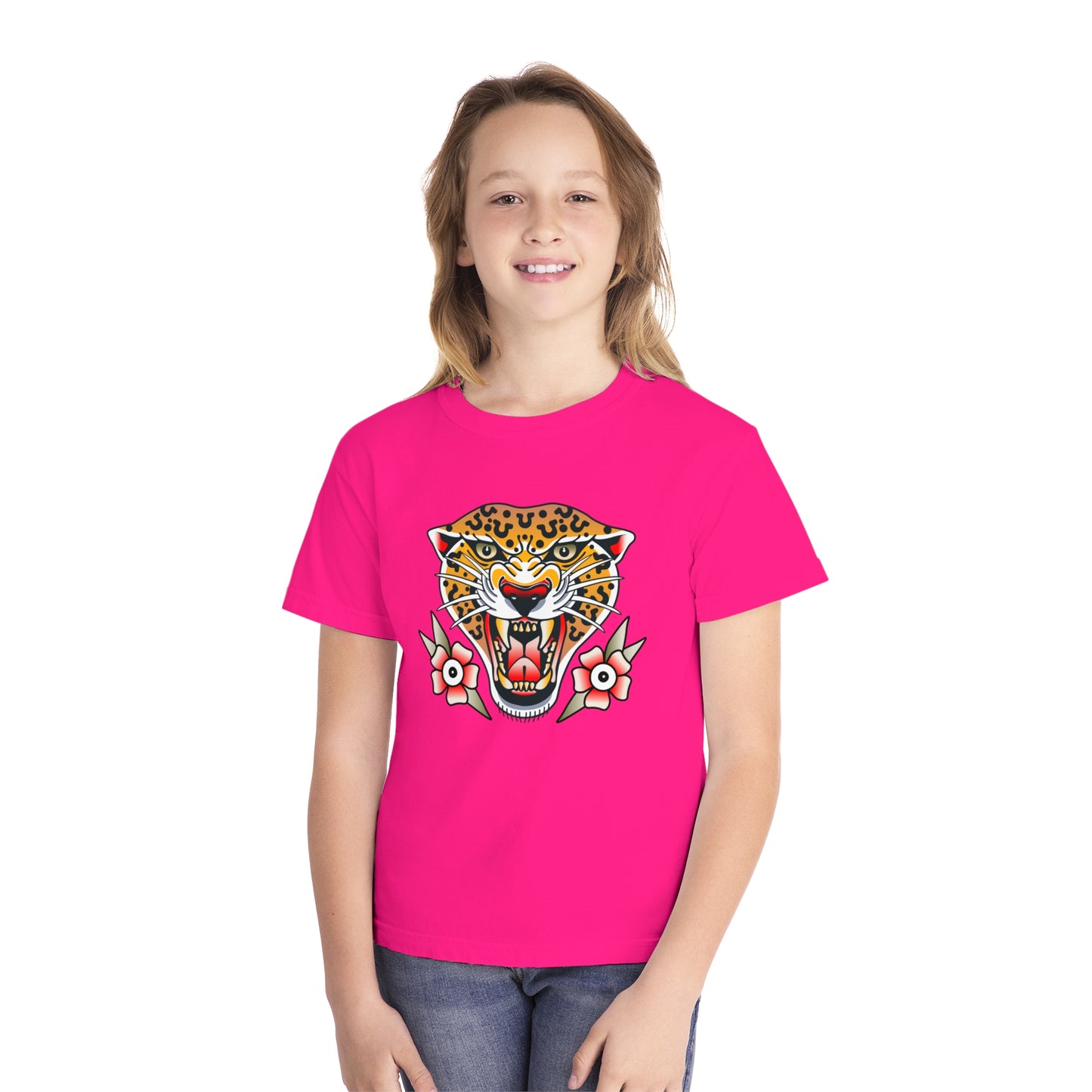 Rebel Leopard Youth Midweight Comfort Colors Tee