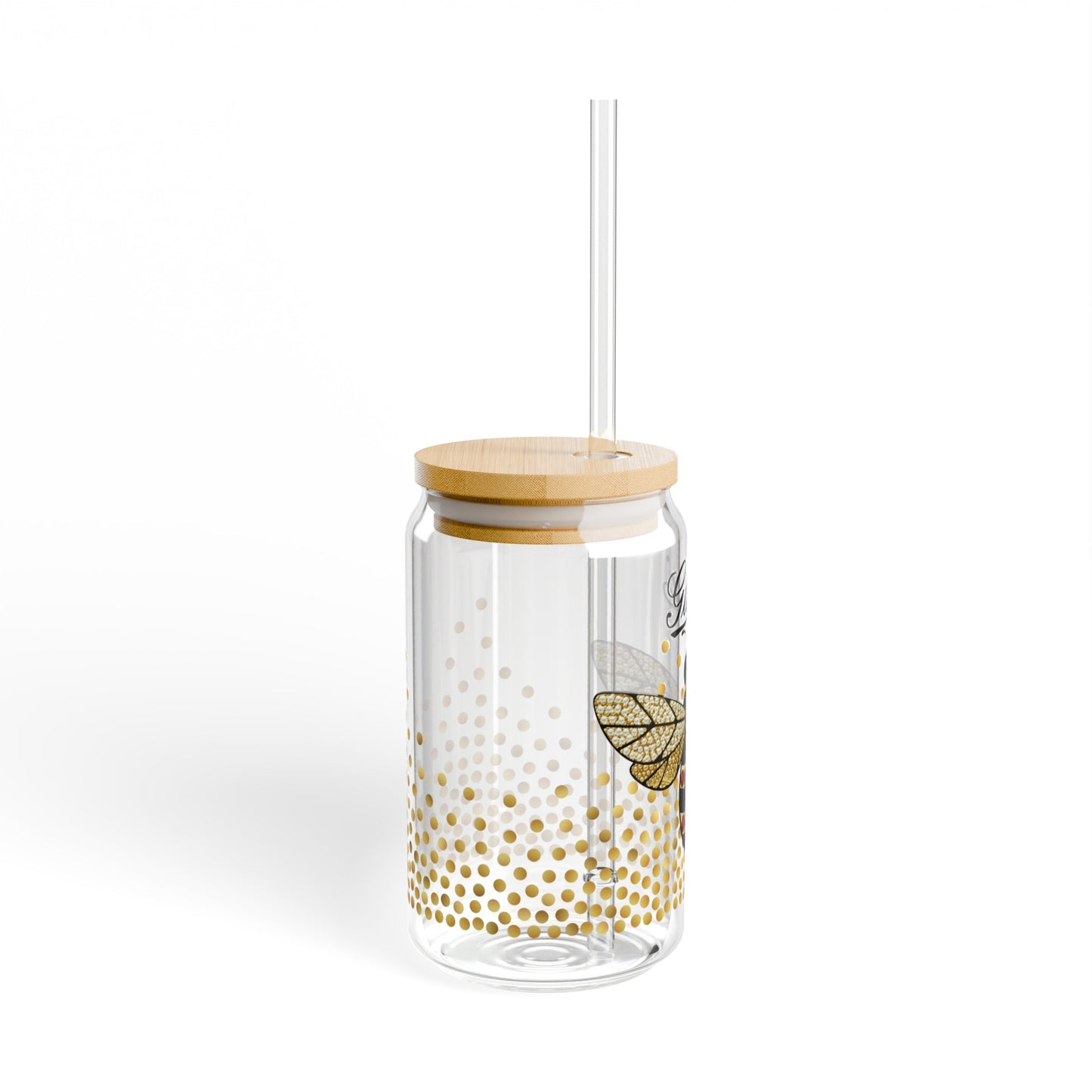 Luxury Dupe Jeweled Bee Sipper Glass, 16oz