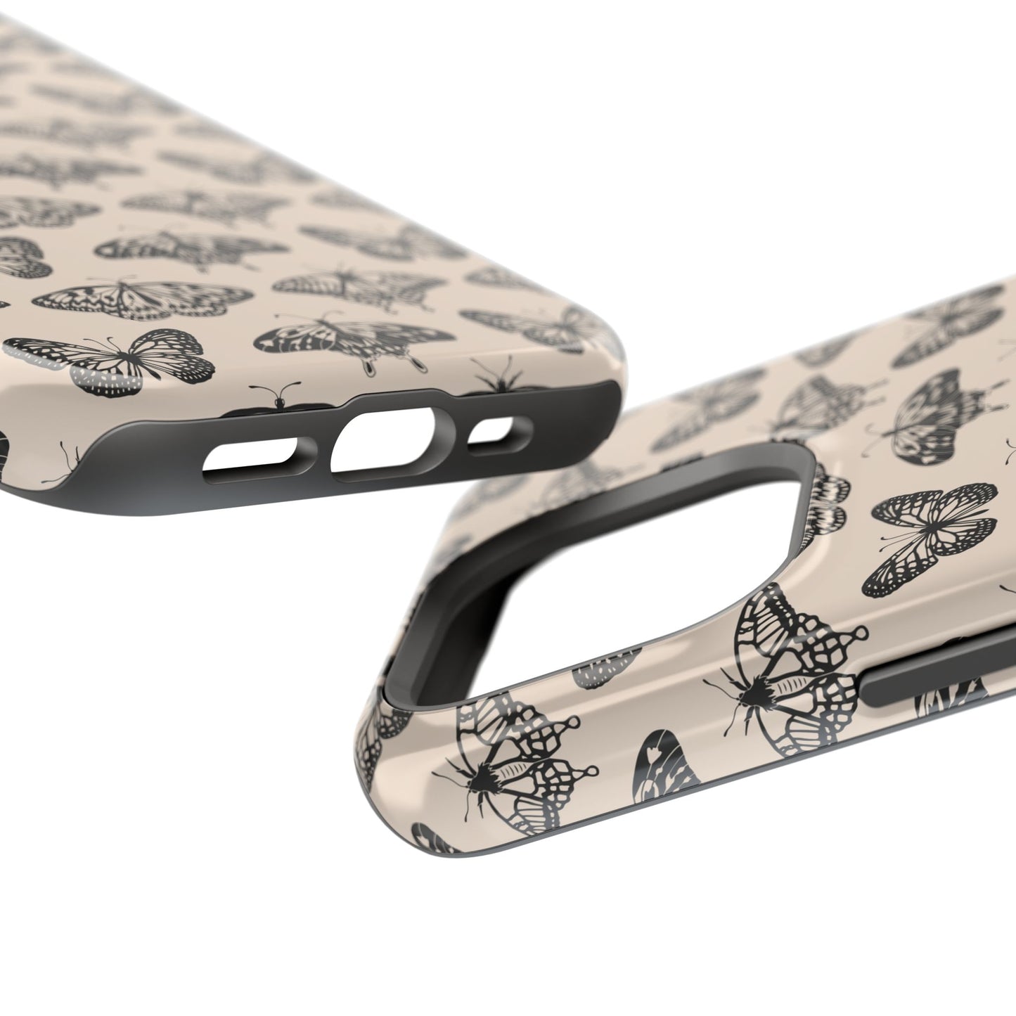 Vintage Black Butterfly Impact-Resistant Cases
