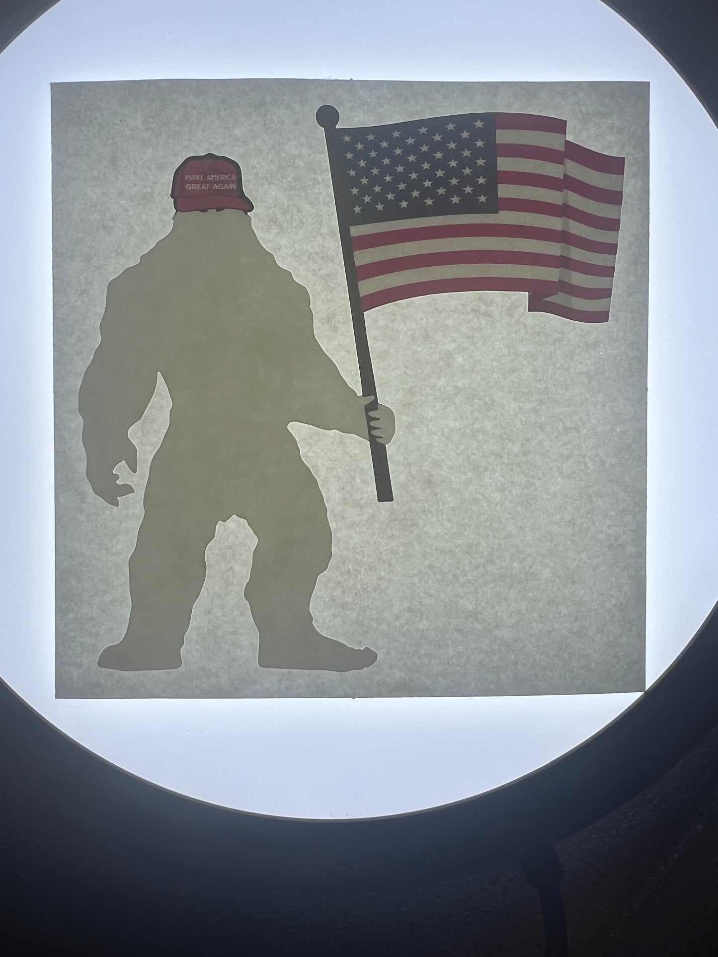 MAGA Bigfoot USA Flag Transfer Decal Sticker