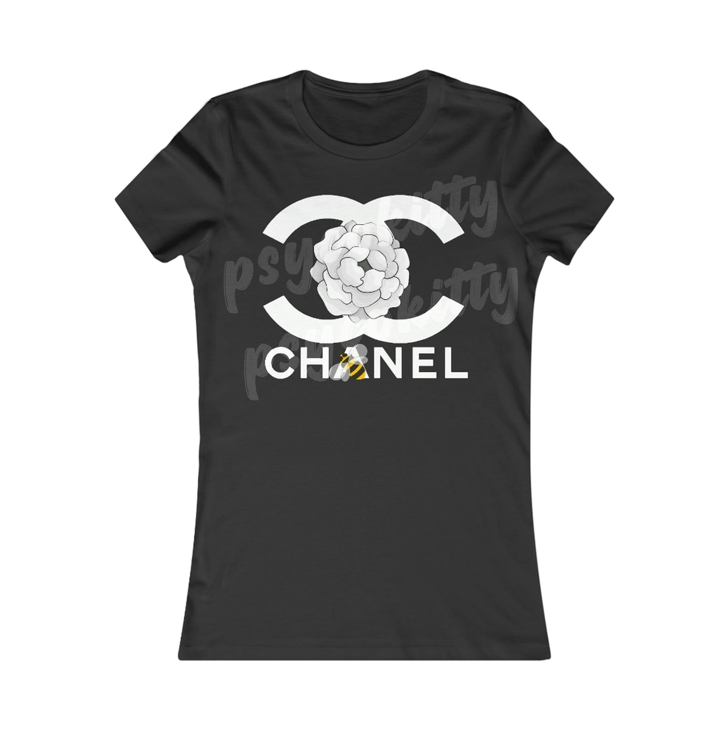 Women's Luxury CC Camellia Flower Bee Bella+Canvas Graphic Tshirt