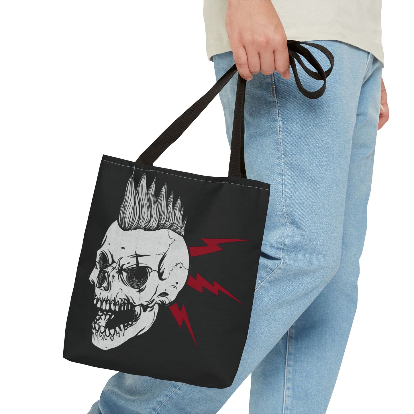 Punk Is Not Dead Skull Mohawk Tote Bag 3 sizes