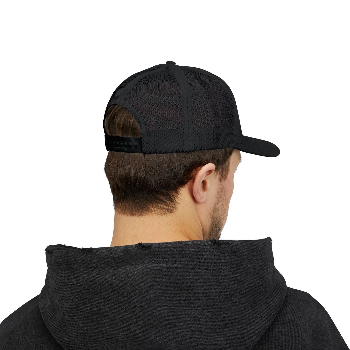 Little Ray of Pitch Black Embroidery Snapback Trucker Cap