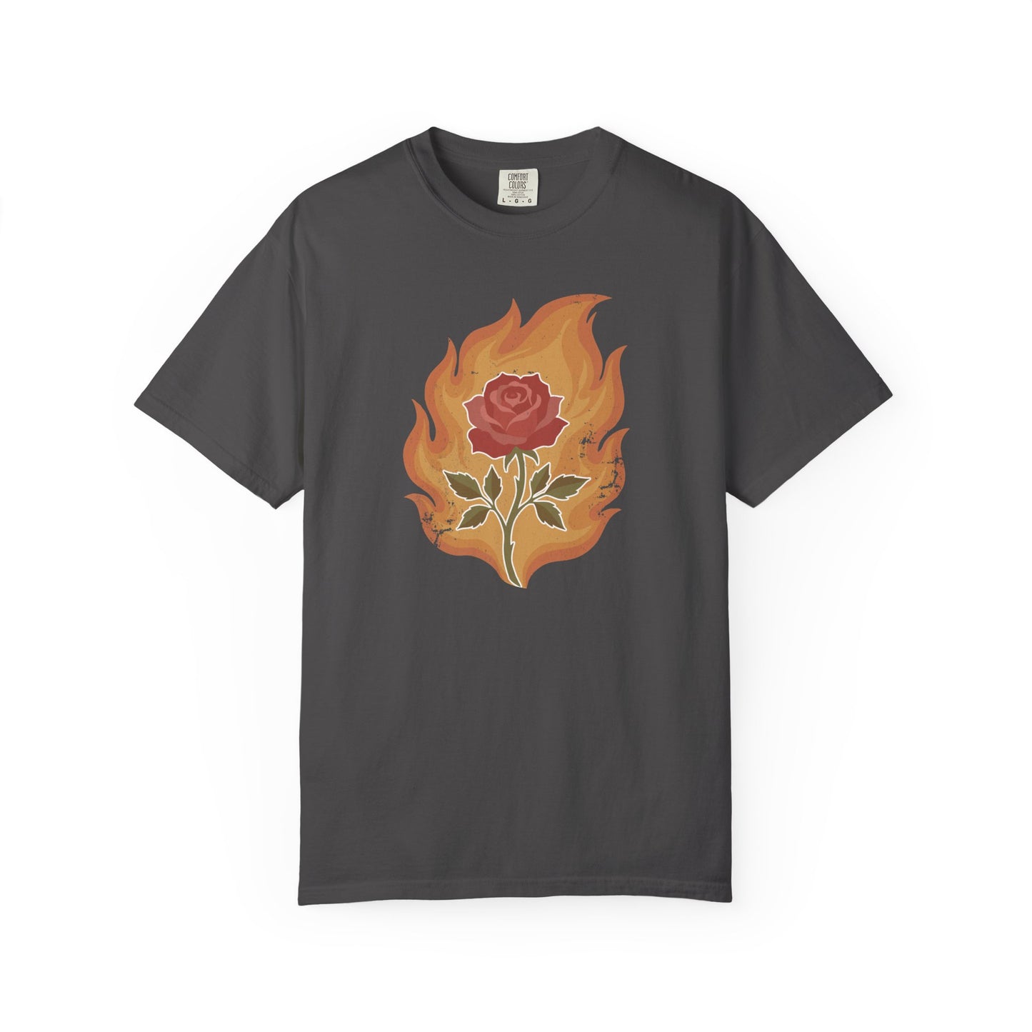 Vintage Fire Rose Comfort Graphic Tee