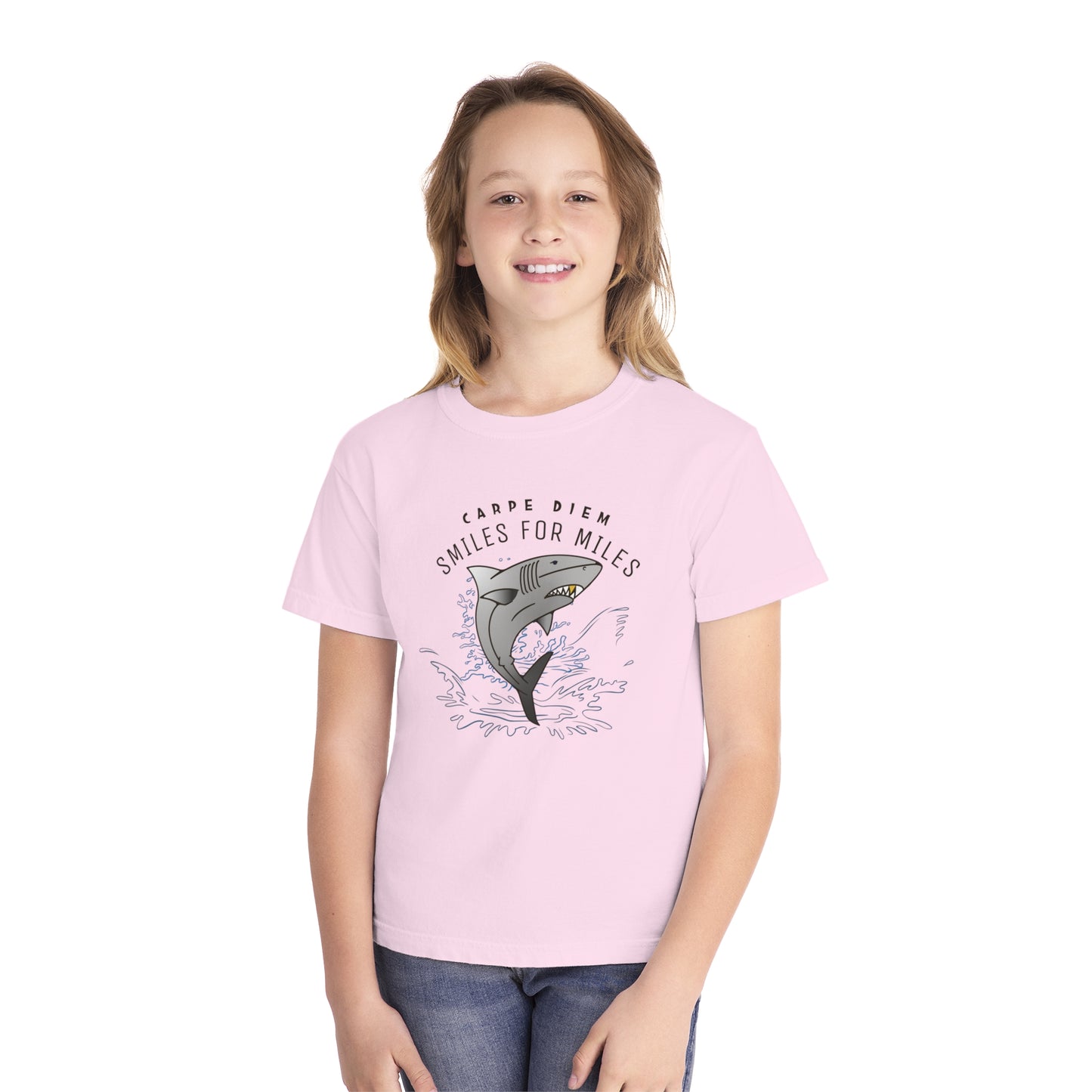 Carpe Diem Smiles for Miles Shark Youth Color Comfort Tee