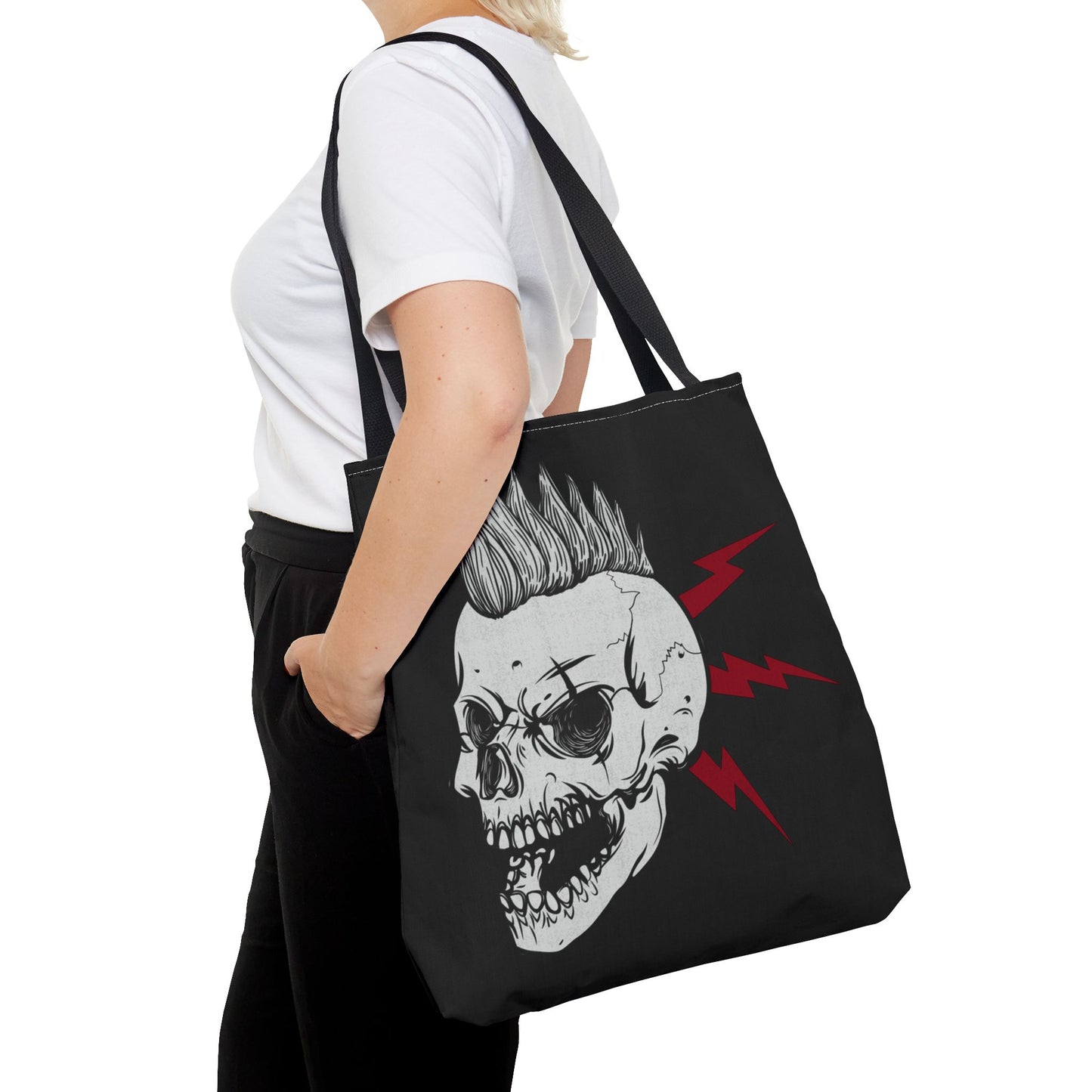 Punk Is Not Dead Skull Mohawk Tote Bag 3 sizes