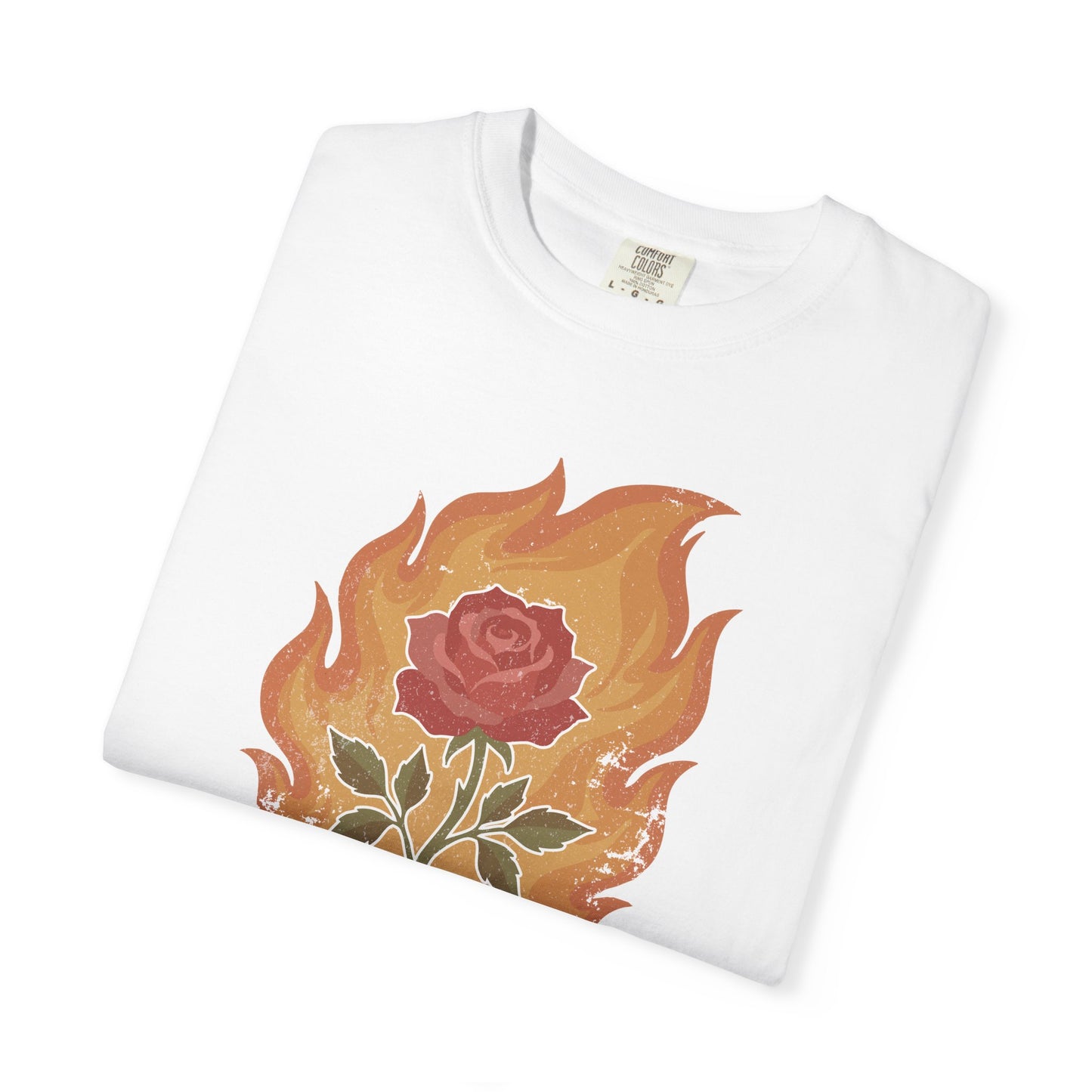 Vintage Fire Rose Comfort Graphic Tee