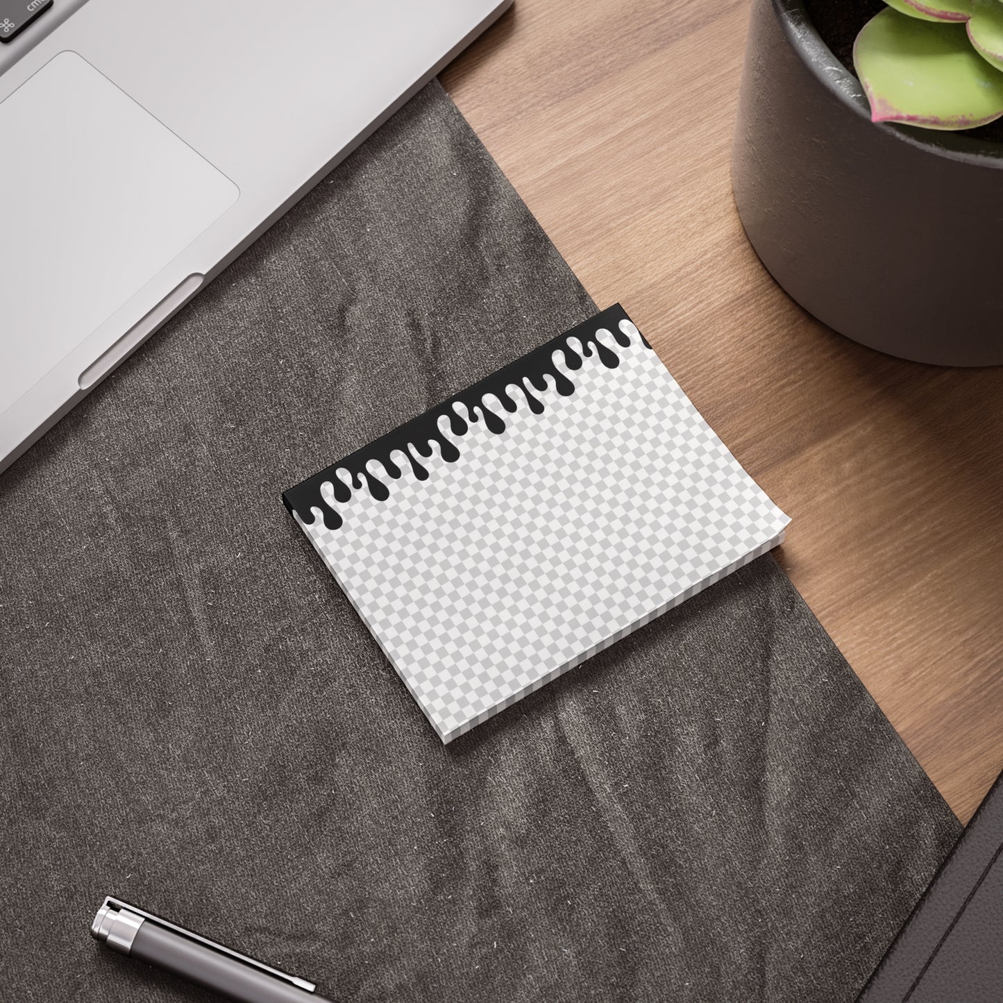 Checkered Drip Pattern Post-it® Note Pads 3x3 4x3