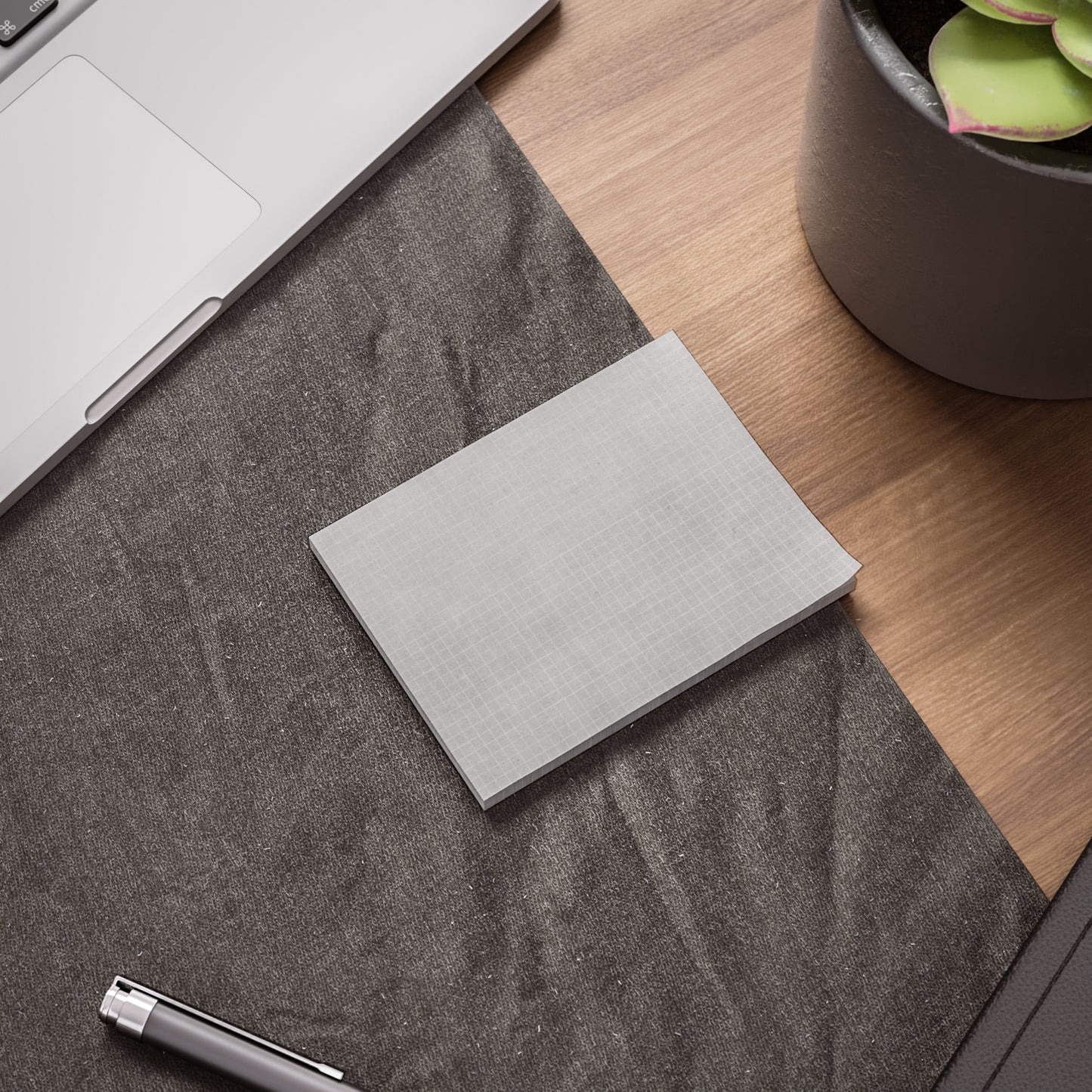 Grid Pattern Post-it® Note Pads - Gray 3x3 4x3