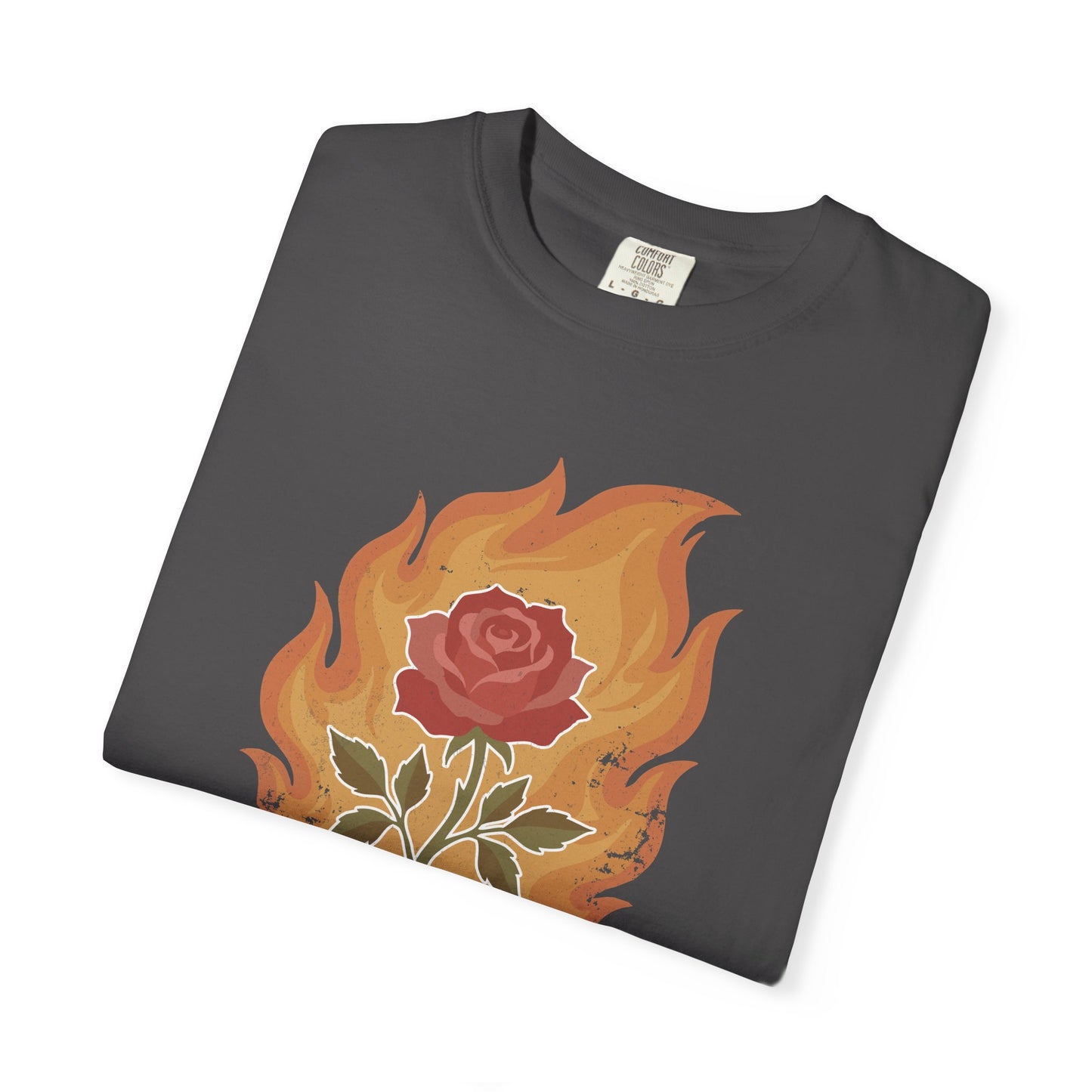 Vintage Fire Rose Comfort Graphic Tee