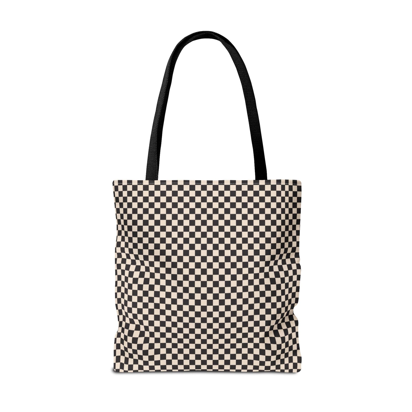 Black and Tan Check Tote Bag 3 sizes